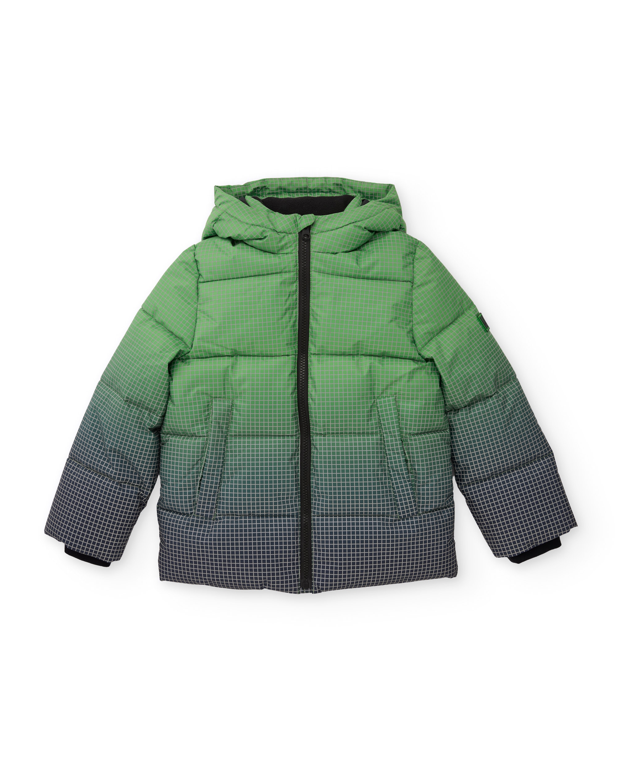 Sobretudo Infantil Acolchoado com Estampado Geométrico Verde-2