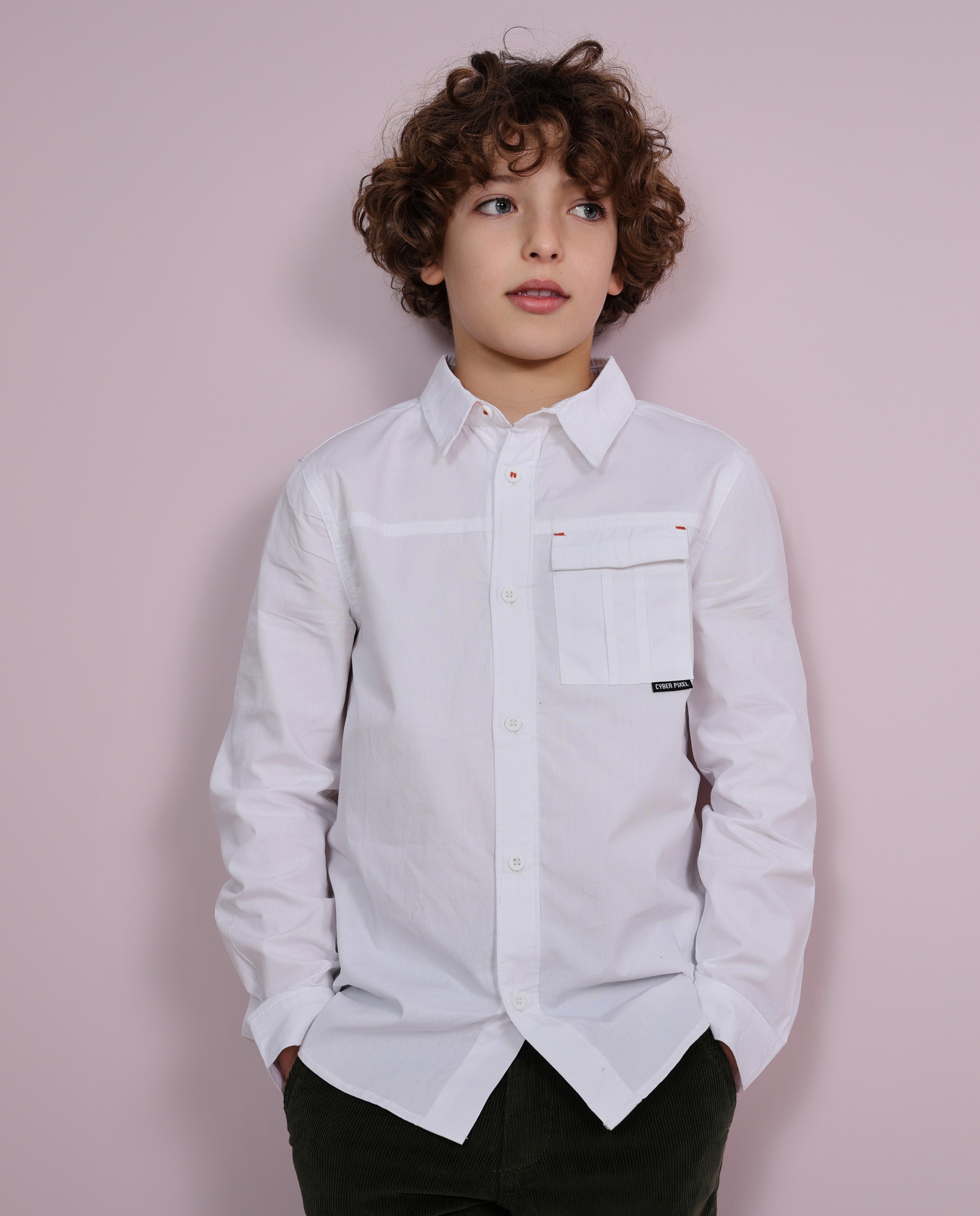 Imagem 0 de Camisa Infantil de Algodão com Bolso Frontal e Corte Clássico