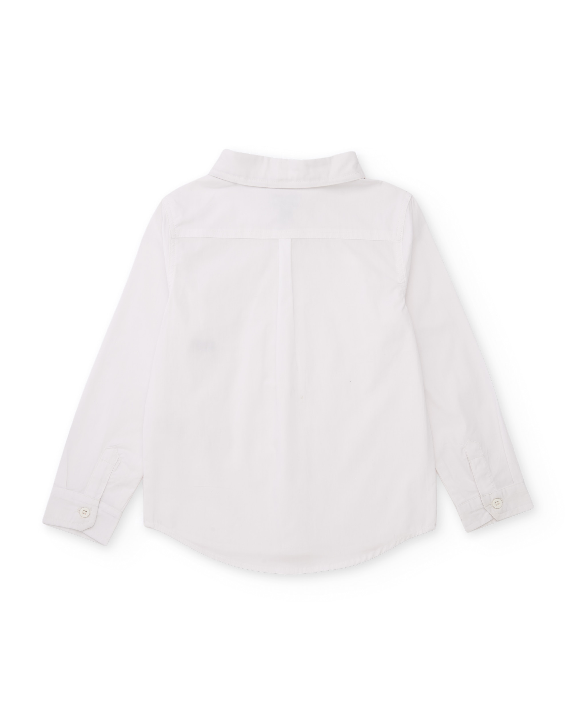 Camisa Infantil de Algodão com Bolso Frontal e Corte Clássico Branco-3
