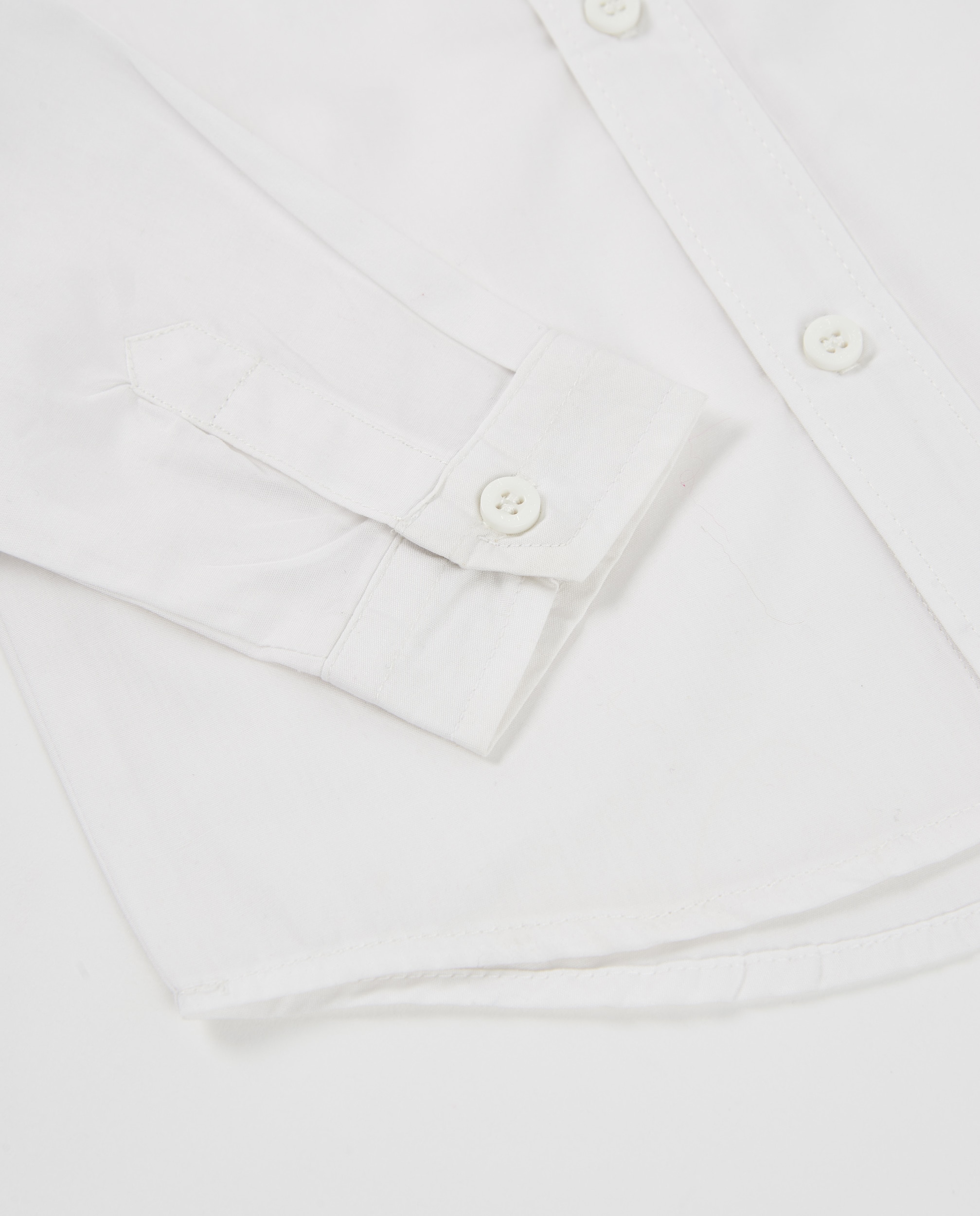 Camisa Infantil de Algodão com Bolso Frontal e Corte Clássico Branco-5