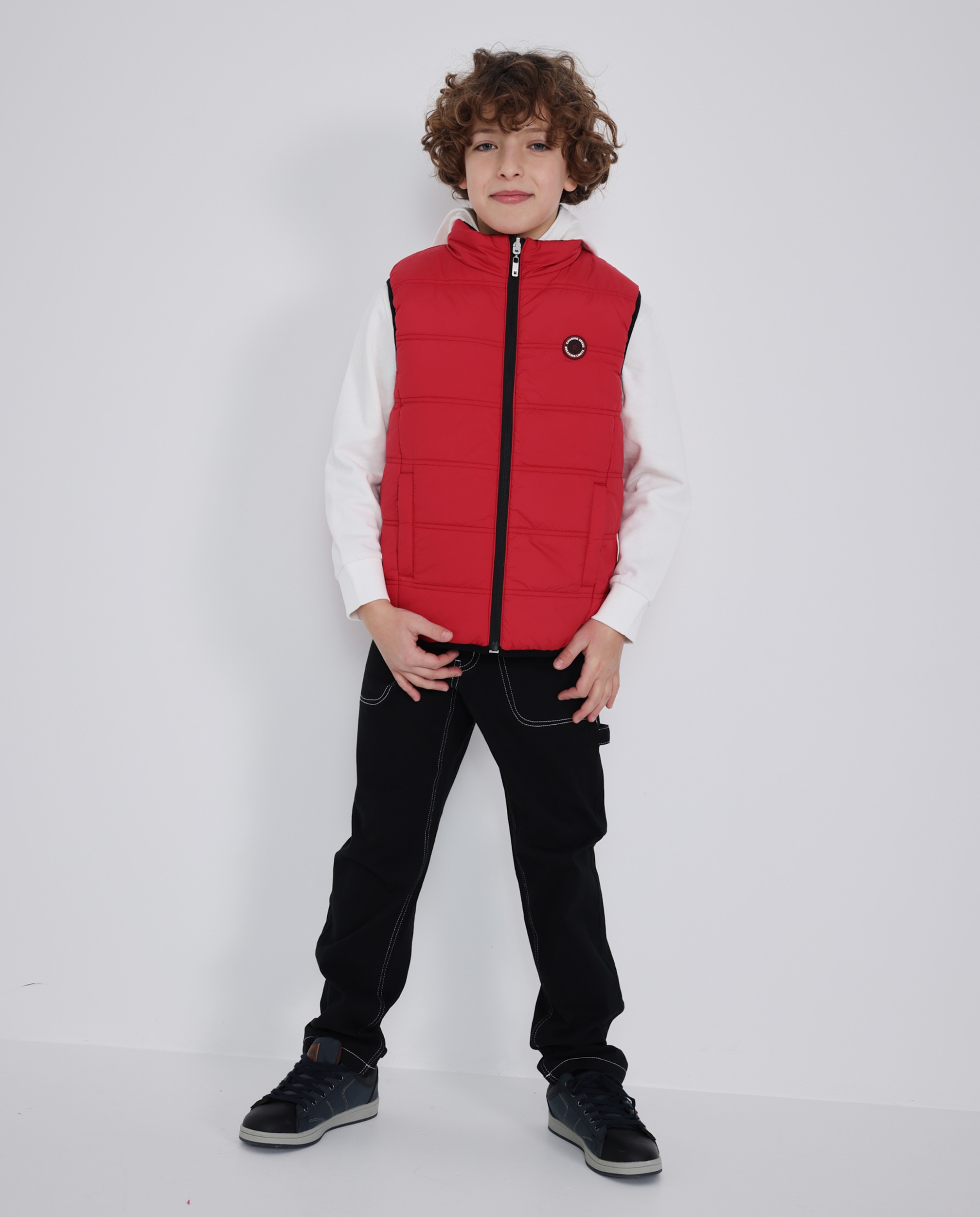 Imagem 0 de Jeans Infantil com Costuras em Contraste e Corte a Direito
