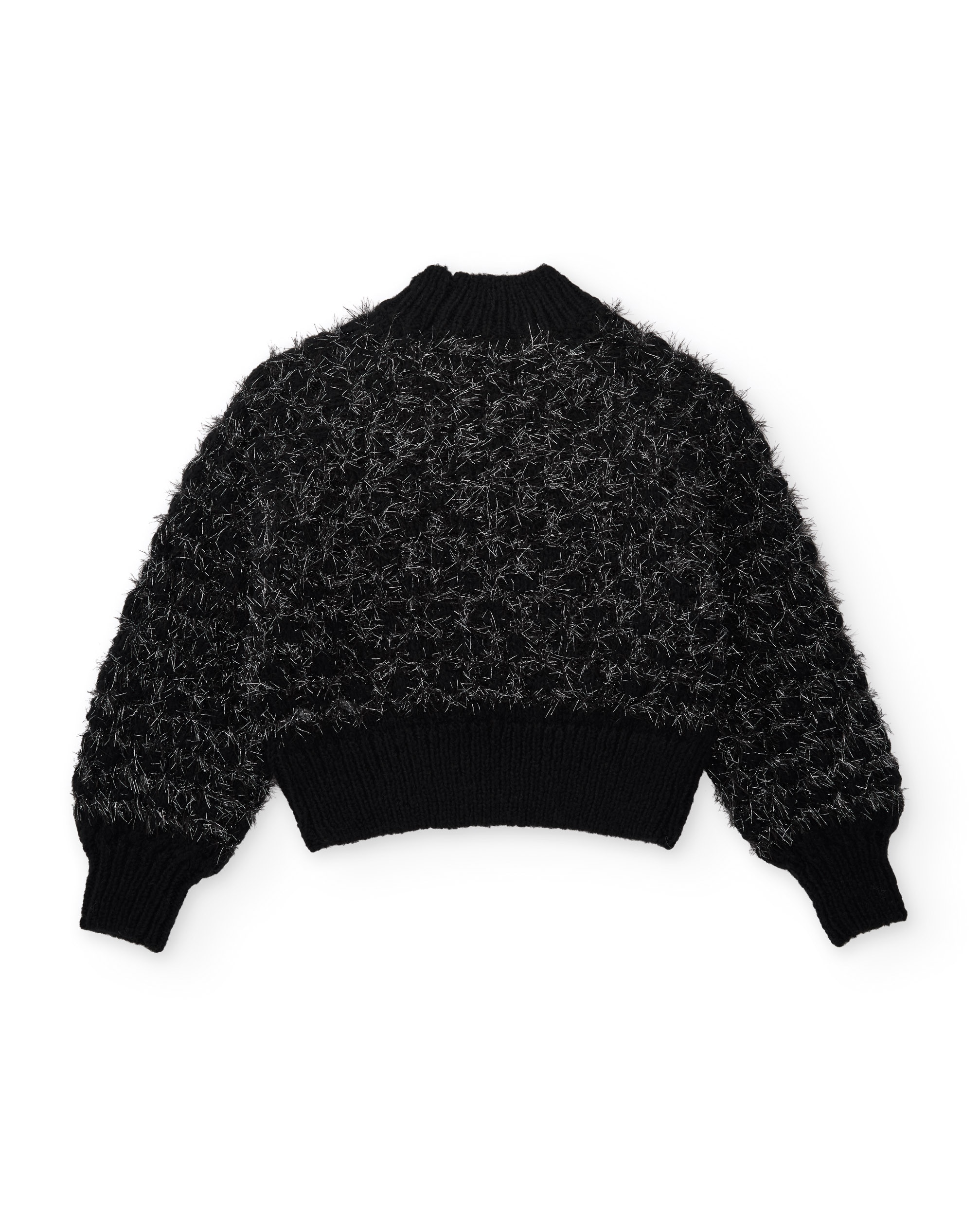 Camisola Infantil de Malha com Detalhe de Lurex Preto-2