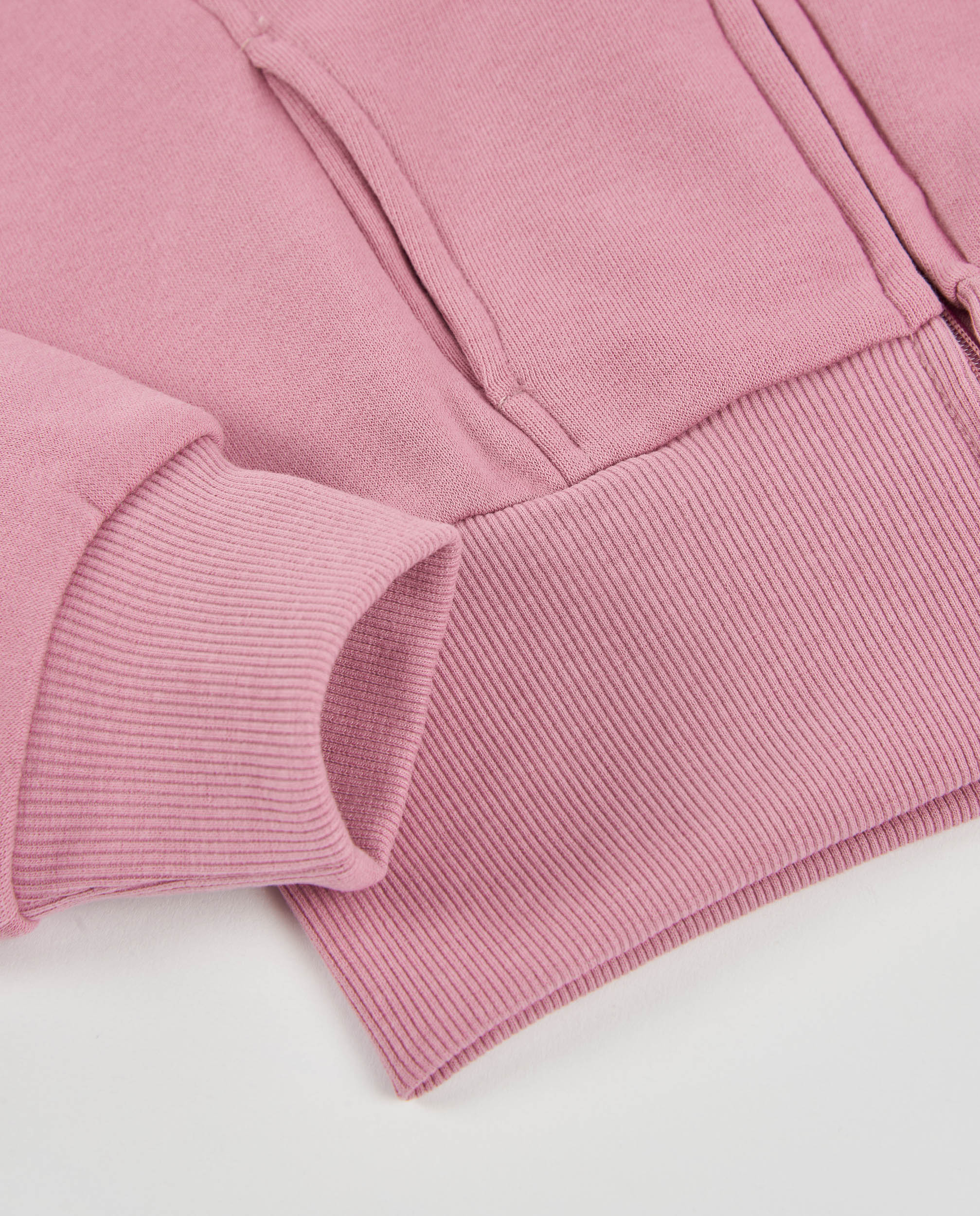 Sweatshirt Infantil de Felpa com Capuz e Fecho Frontal Rosa-4
