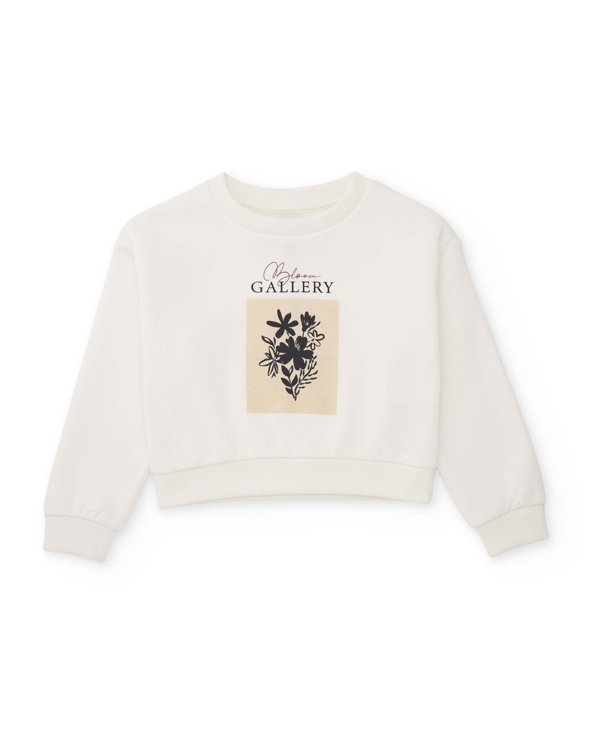Sweatshirt Infantil de Felpa com Estampado Floral e Corte Relaxado Branco-2