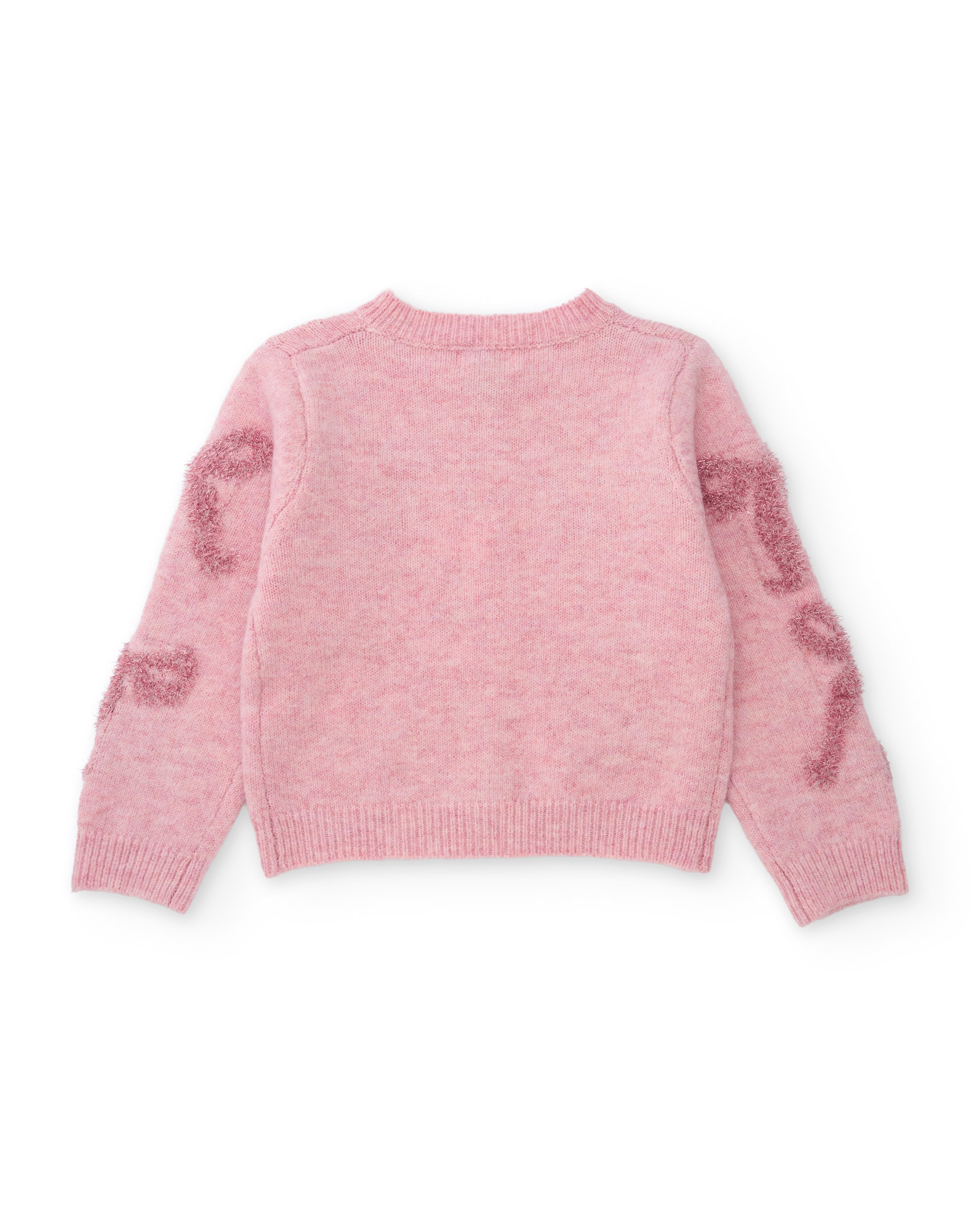 Casaco Infantil de Tricô com Laços e Botões Rosa-3