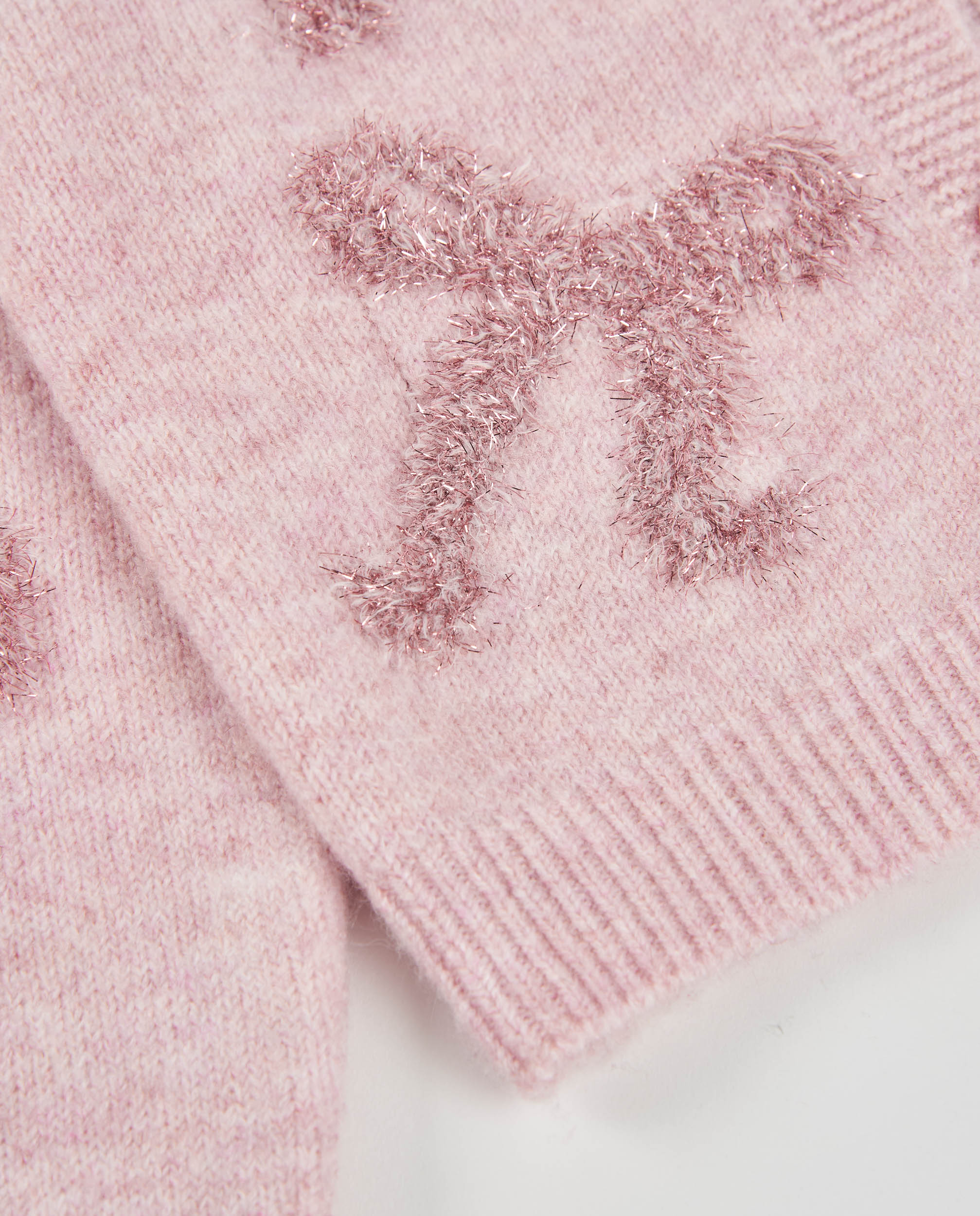 Casaco Infantil de Tricô com Laços e Botões Rosa-5
