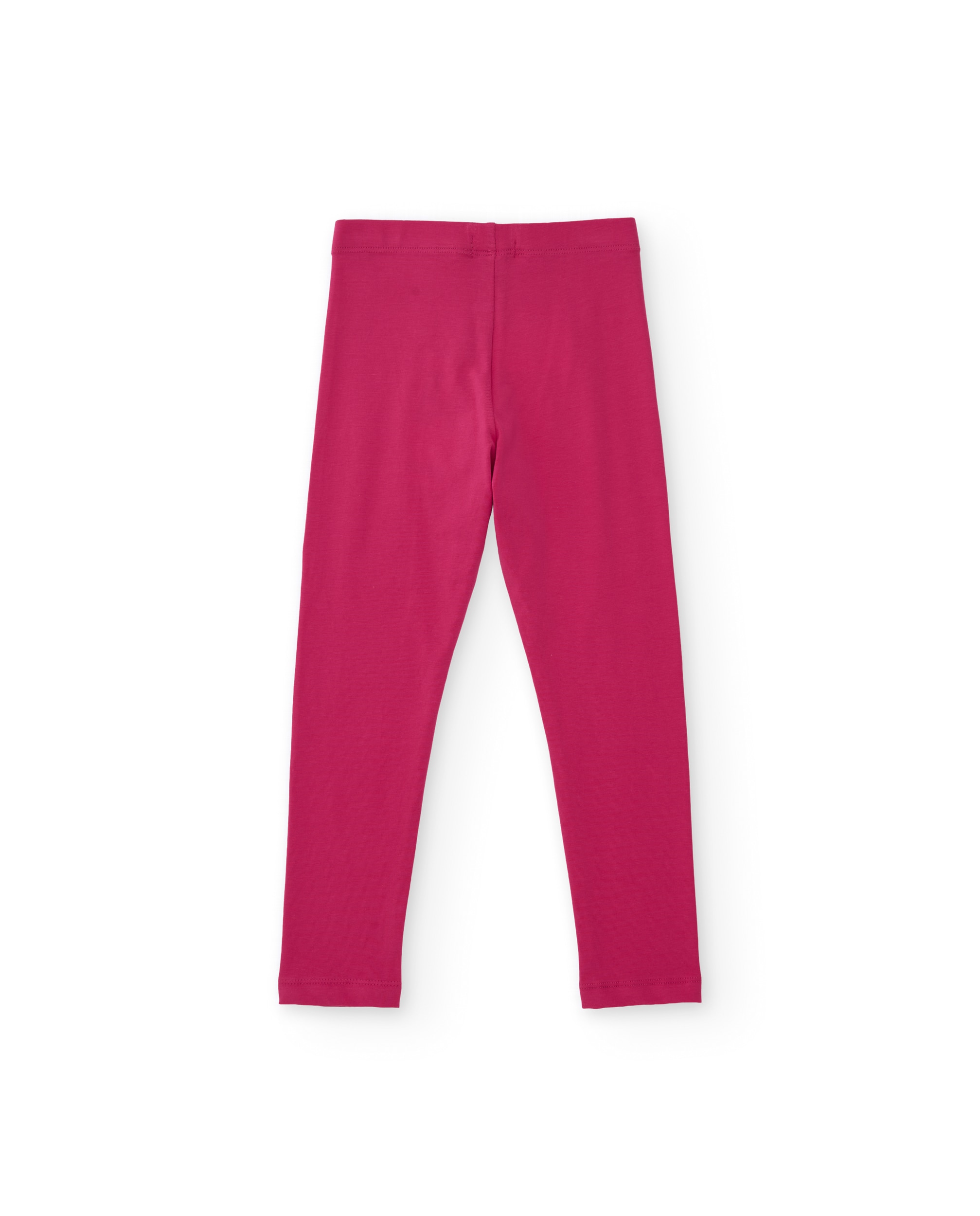 Leggings Infantil de Malha Corte Comprido e Cintura Elástica Fúcsia-2