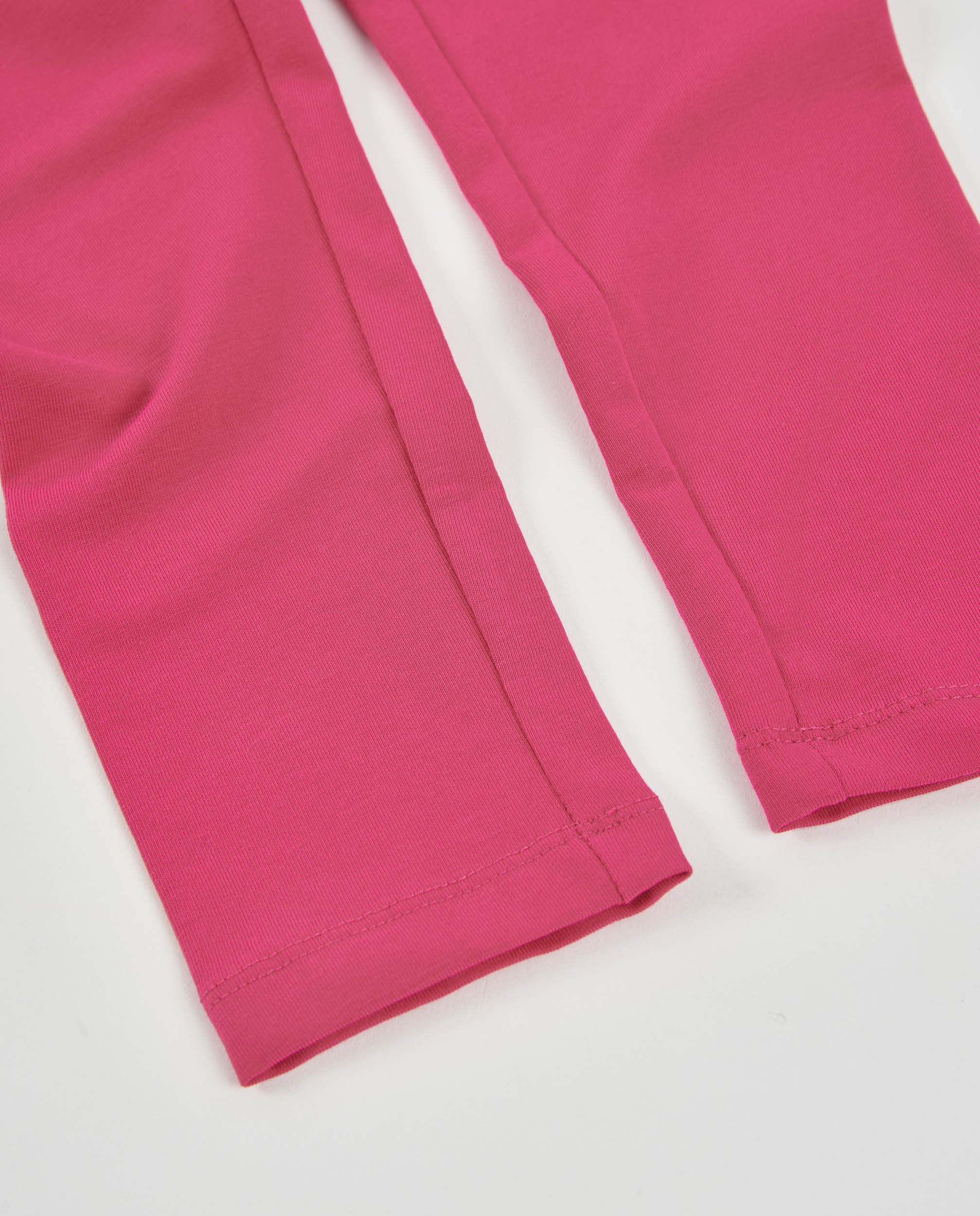 Leggings Infantil de Malha Corte Comprido e Cintura Elástica Fúcsia-4
