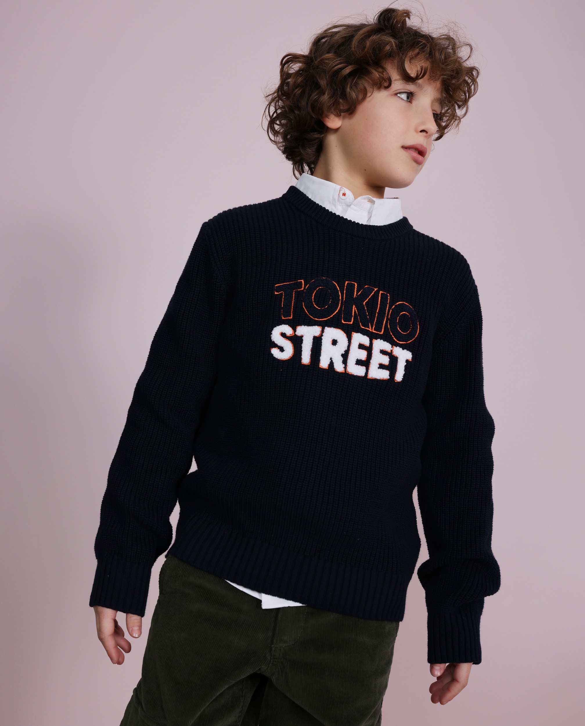 Imagem 0 de Camisola Infantil de Tricô com Texto Urbano