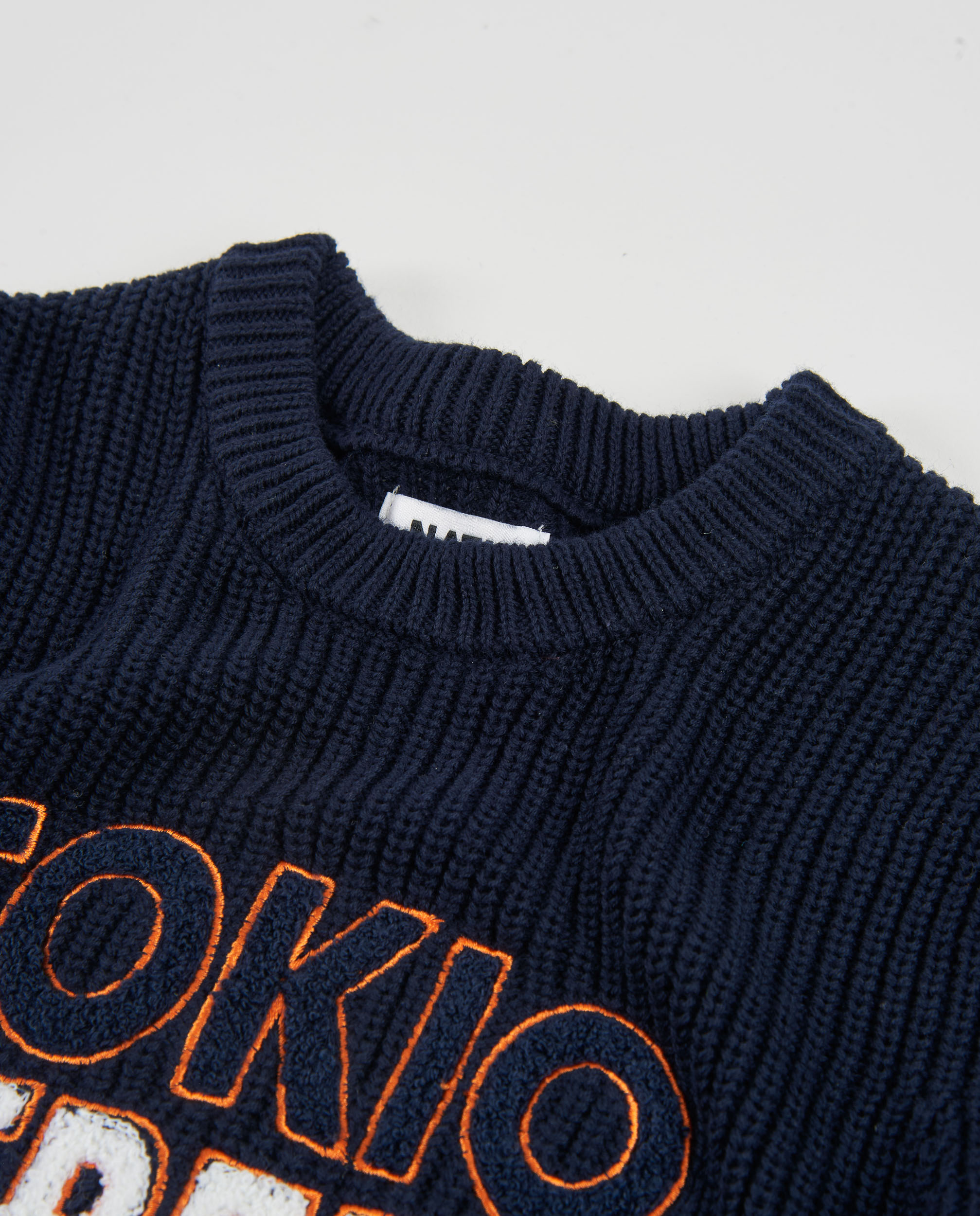 Camisola Infantil de Tricô com Texto Urbano Azul-marinho-4