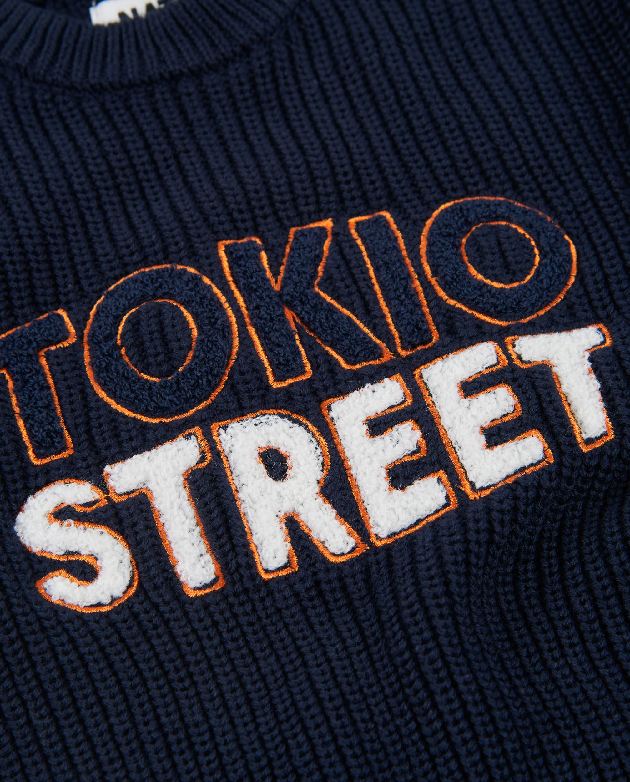 Camisola Infantil de Tricô com Texto Urbano Azul-marinho-5