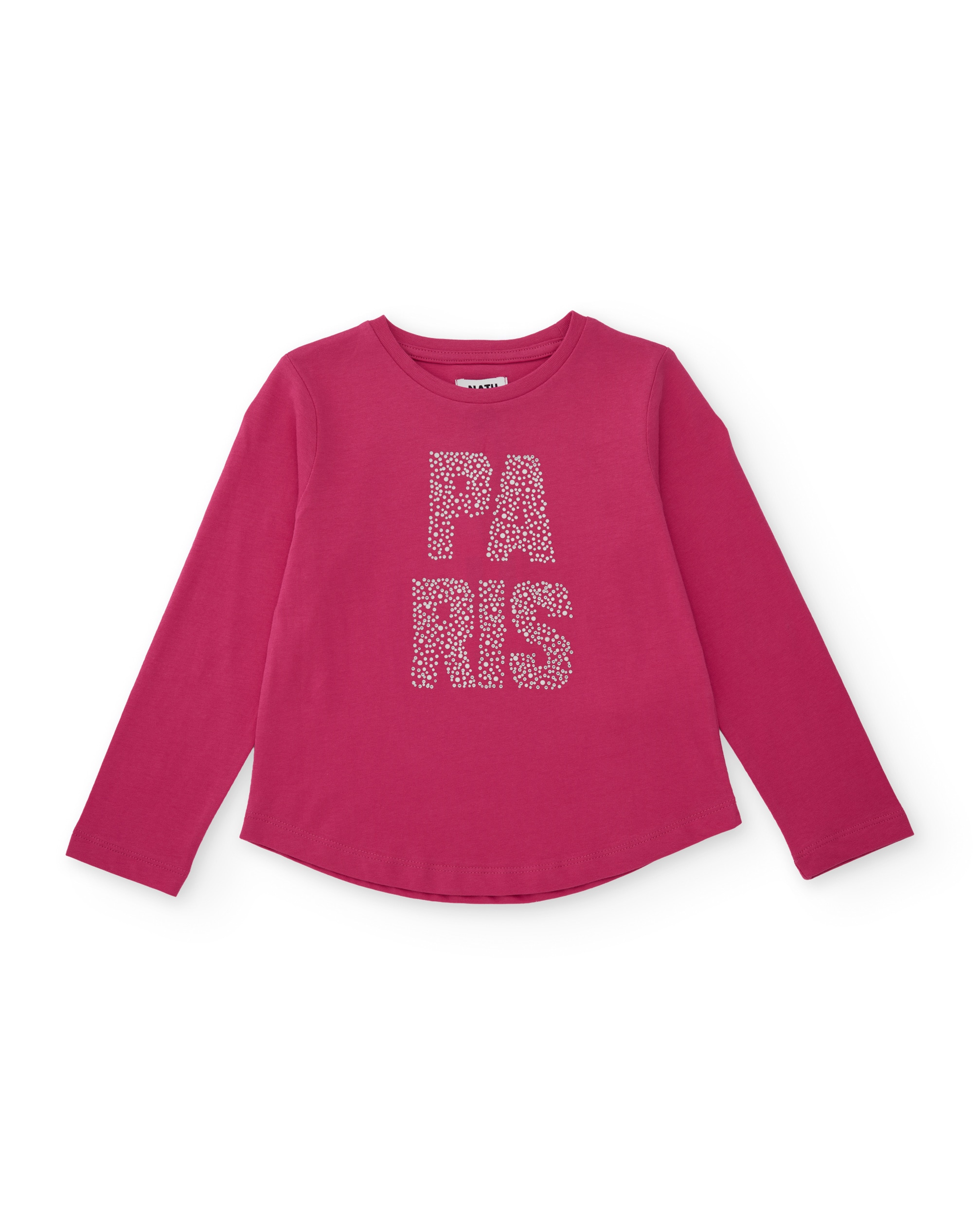 Conjunto Infantil de Malha com T-shirt Estampada e Leggings Ajustados Fúcsia-2
