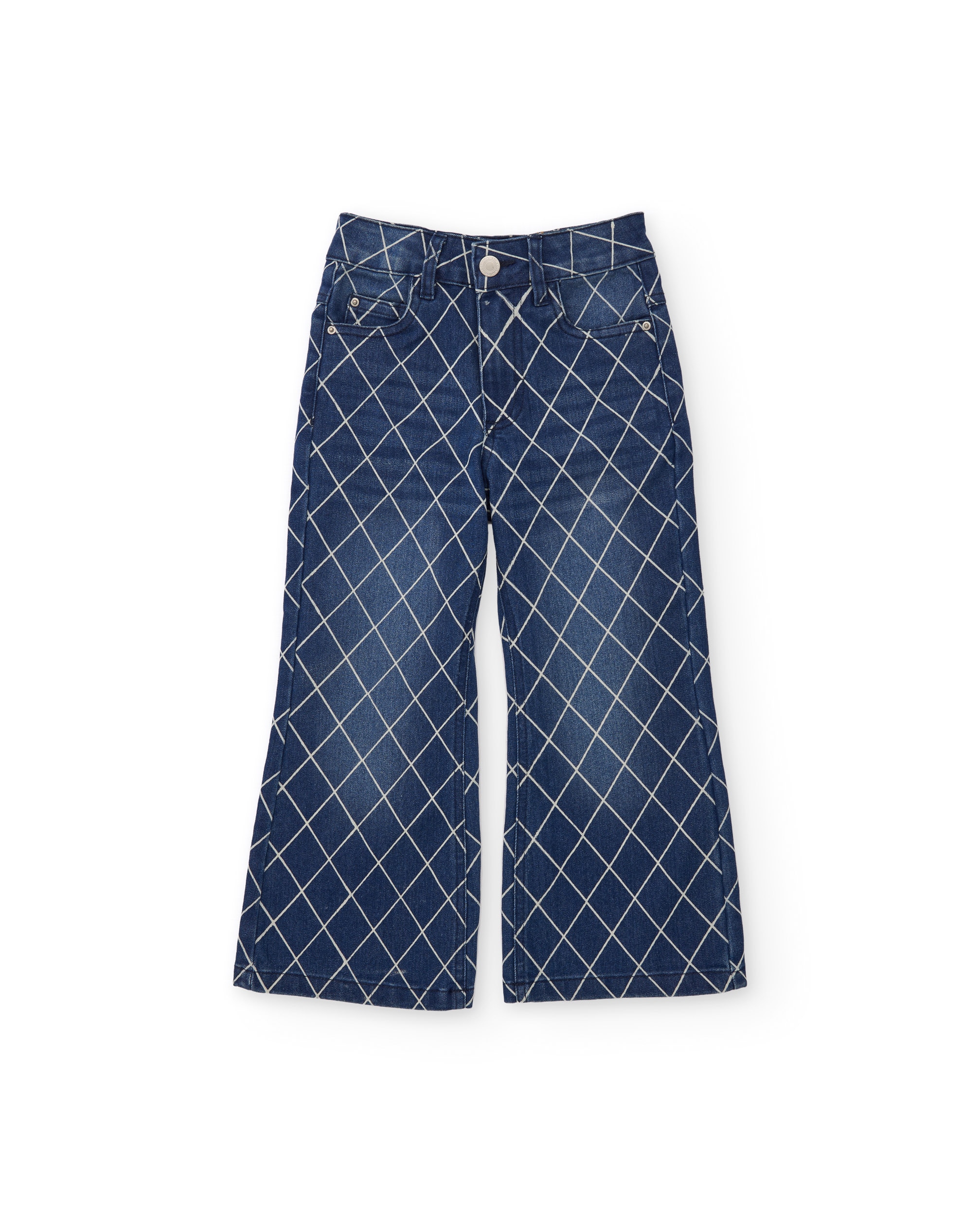 Imagem 0 de Jeans Infantil com Estampado Geométrico e Corte a Direito