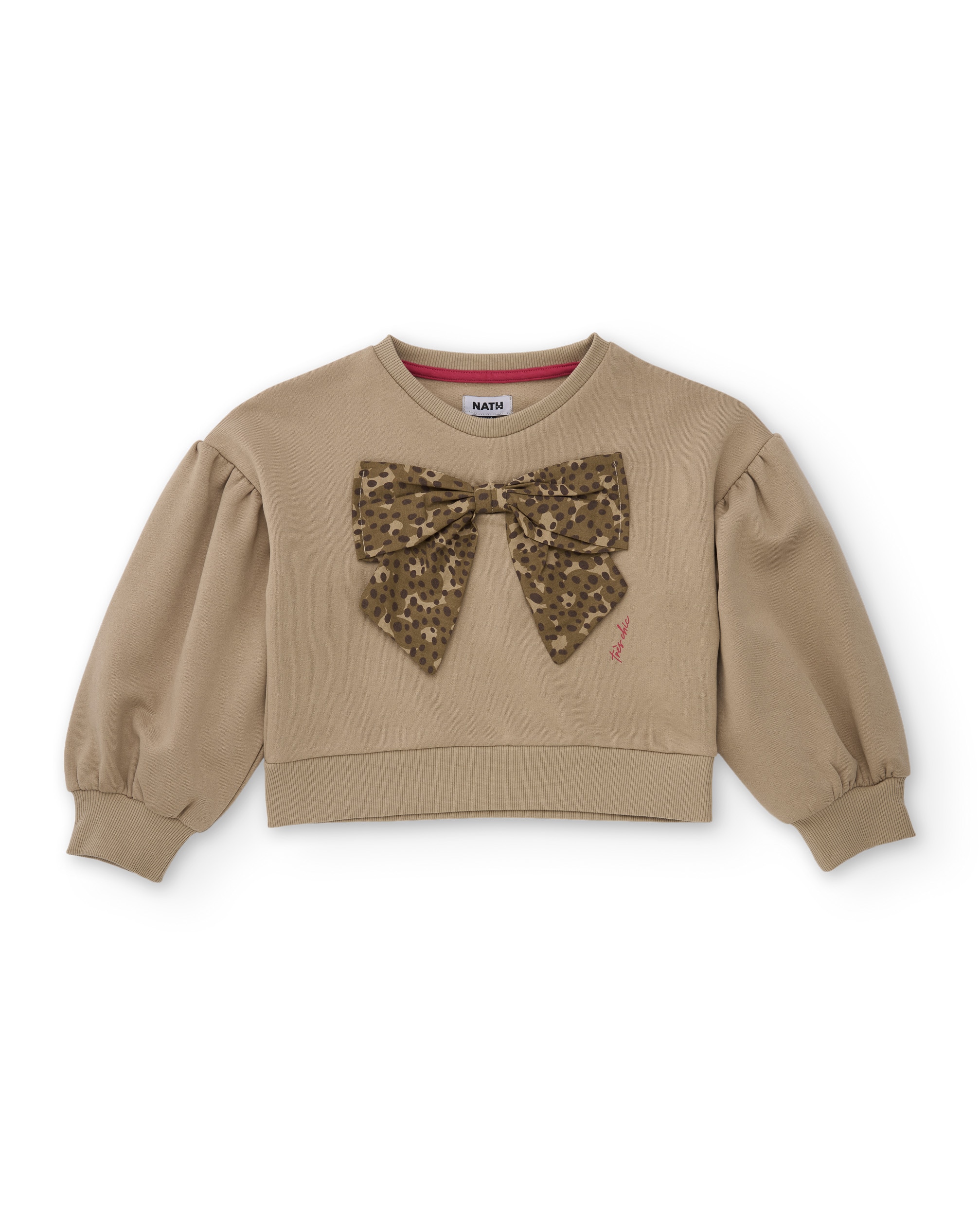 Imagem 0 de Sweatshirt Infantil de Felpa com Laço Frontal e Mangas Franzidas