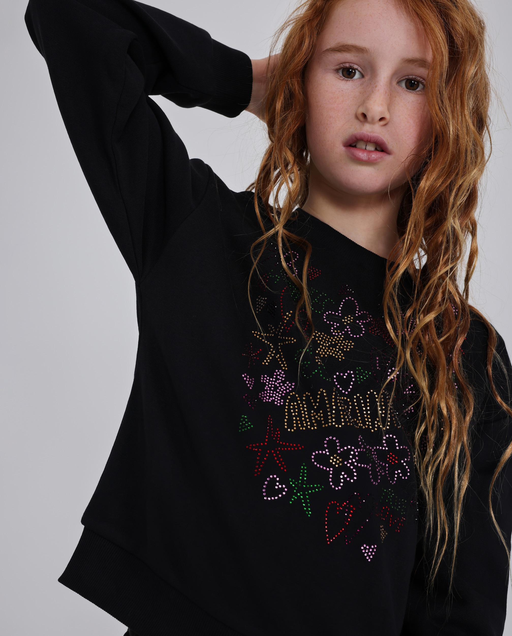 Imagem 0 de Sweatshirt Infantil de Felpa com Estampado de Estrelas e Flores