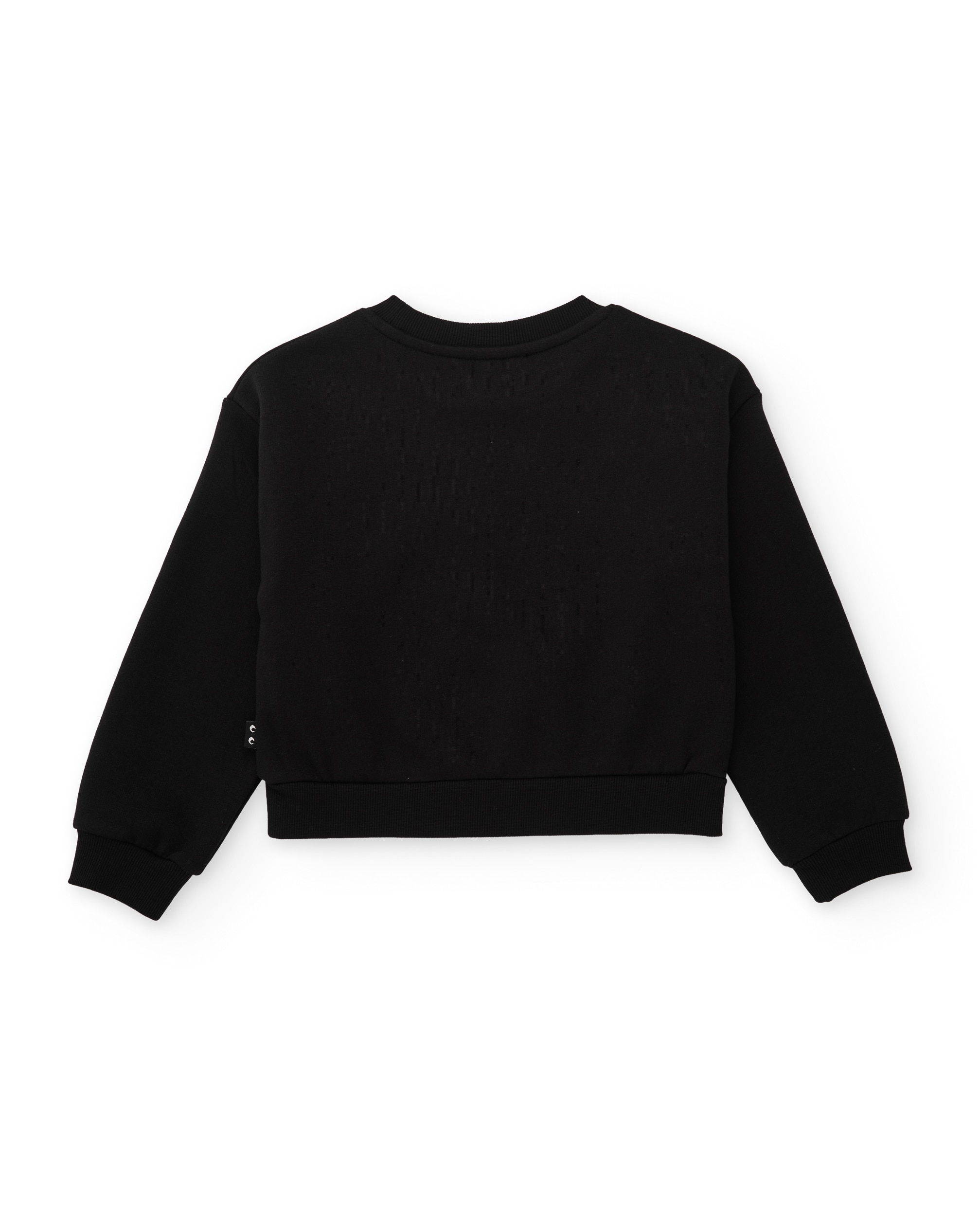 Sweatshirt Infantil de Felpa com Estampado de Estrelas e Flores Preto-3