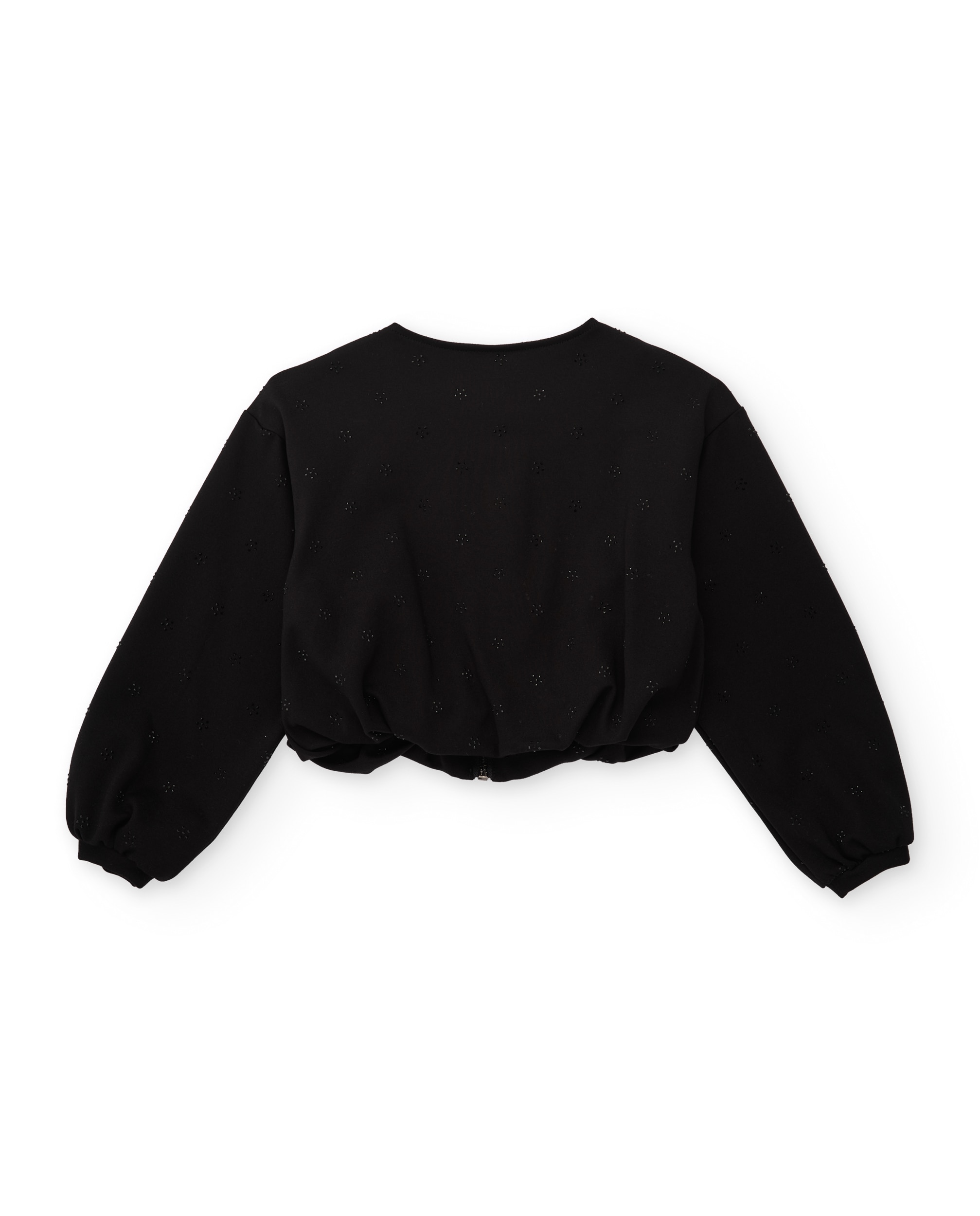 Blusão Bomber Infantil de Malha com Detalhe Floral Tuc tuc Preto-2