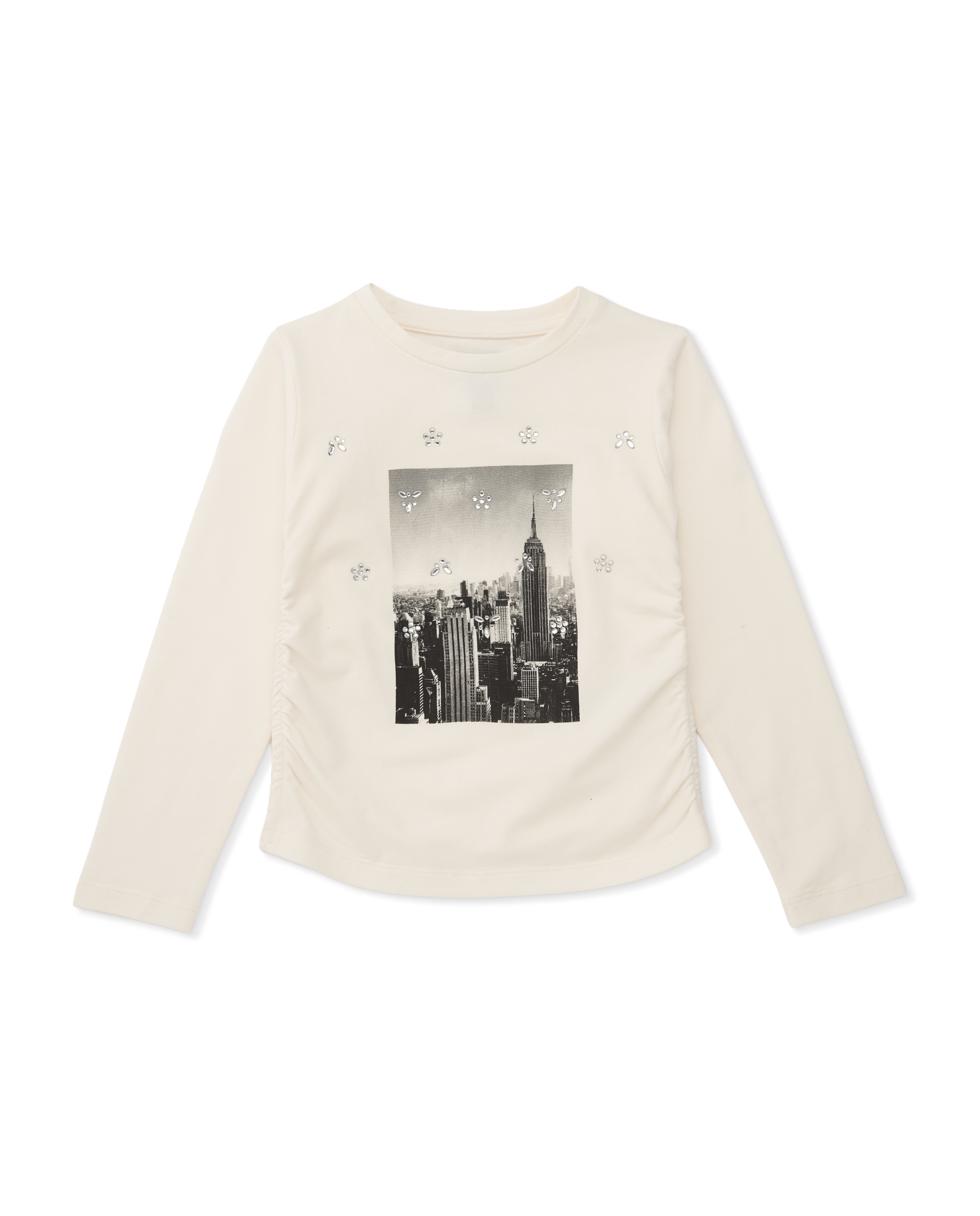 T-shirt Infantil de Malha com Manga Comprida e Design de Cidade Branco-2