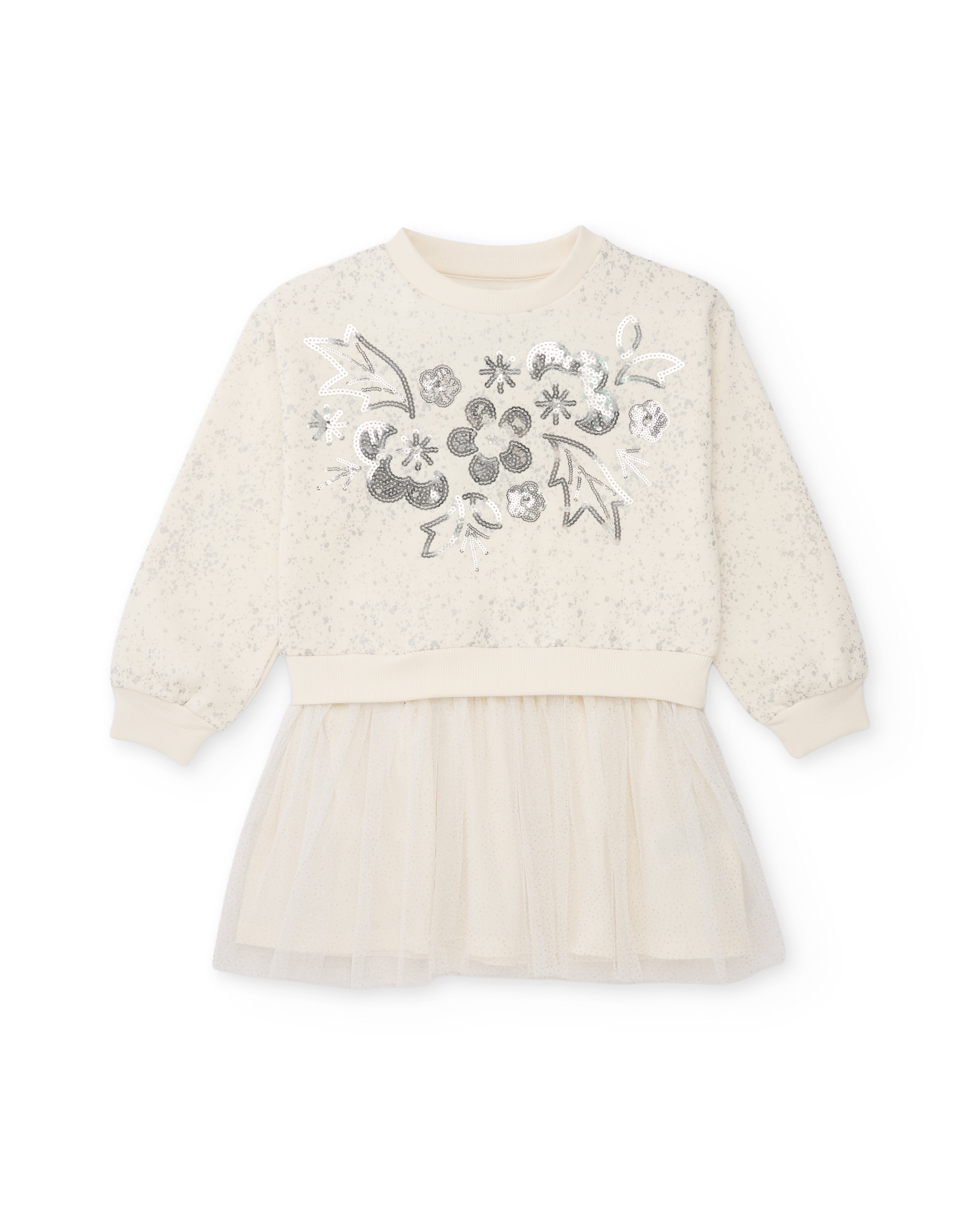 Imagem 0 de Vestido Infantil com Corpo de Felpa Bordado e Saia de Tule