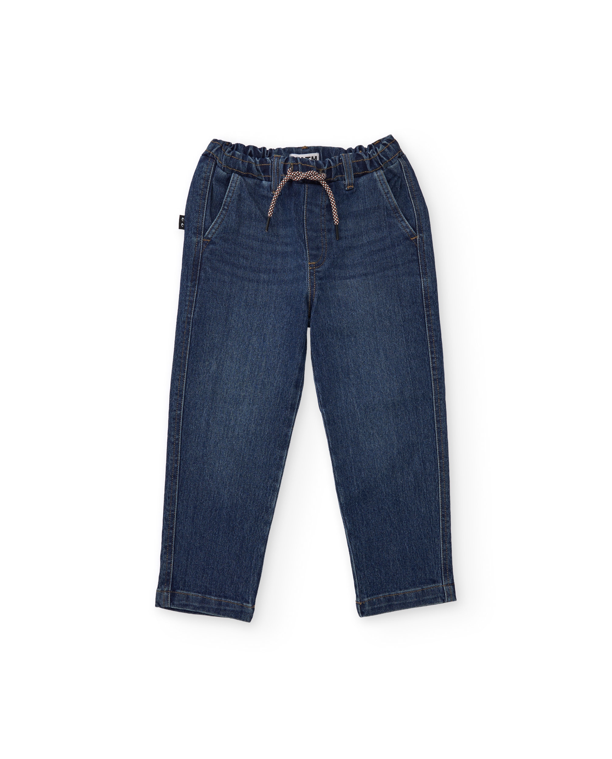 Jeans Infantil com Cintura Elástica e Corte a Direito Azul denim-2