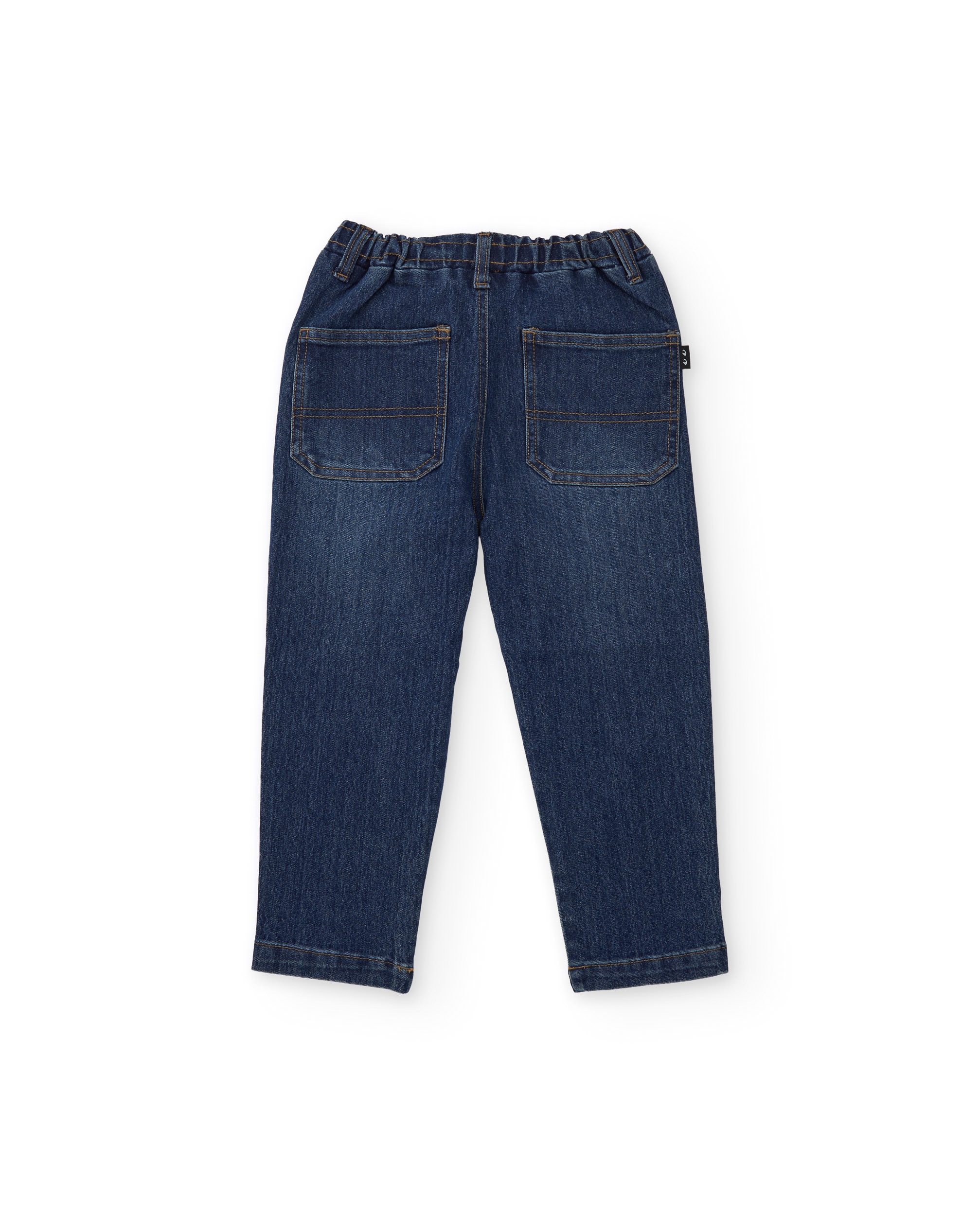 Jeans Infantil com Cintura Elástica e Corte a Direito Azul denim-3