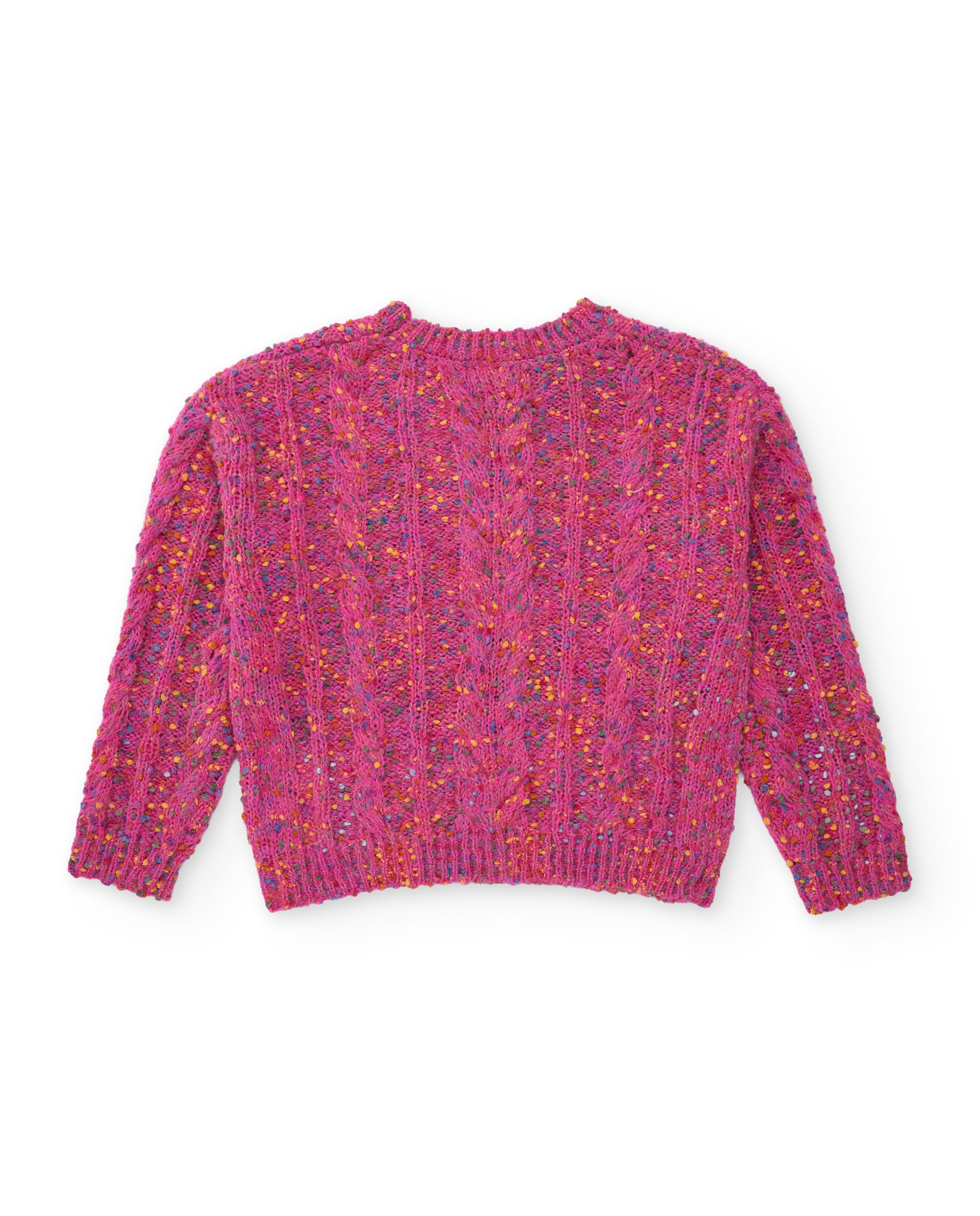 Camisola Infantil de Malha com Design Multicolor e Tacto Suave Fúcsia-3