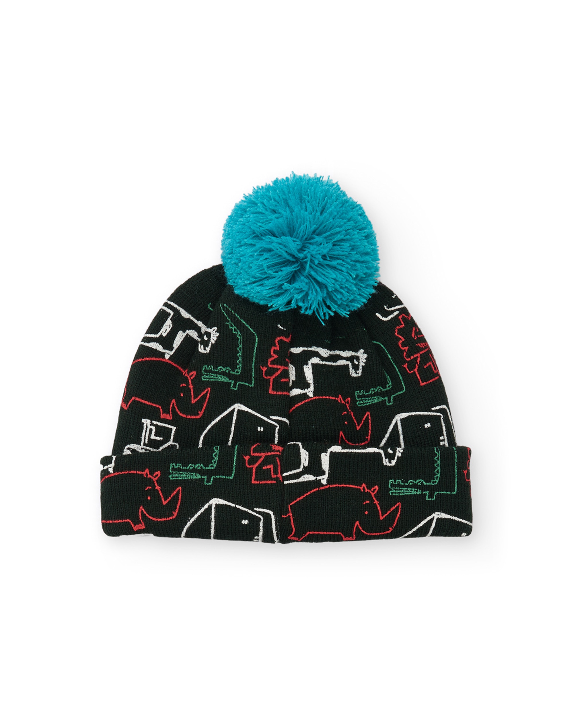 Chapéu Infantil de Tricô com Estampado de Animais Verde-2