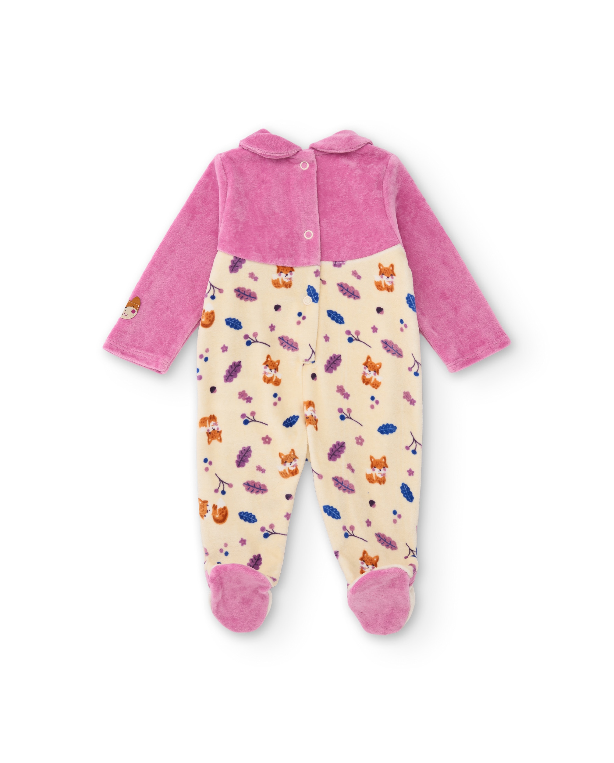 Babygrow de Malha para Bebé com Estampado de Animais Rosa-2