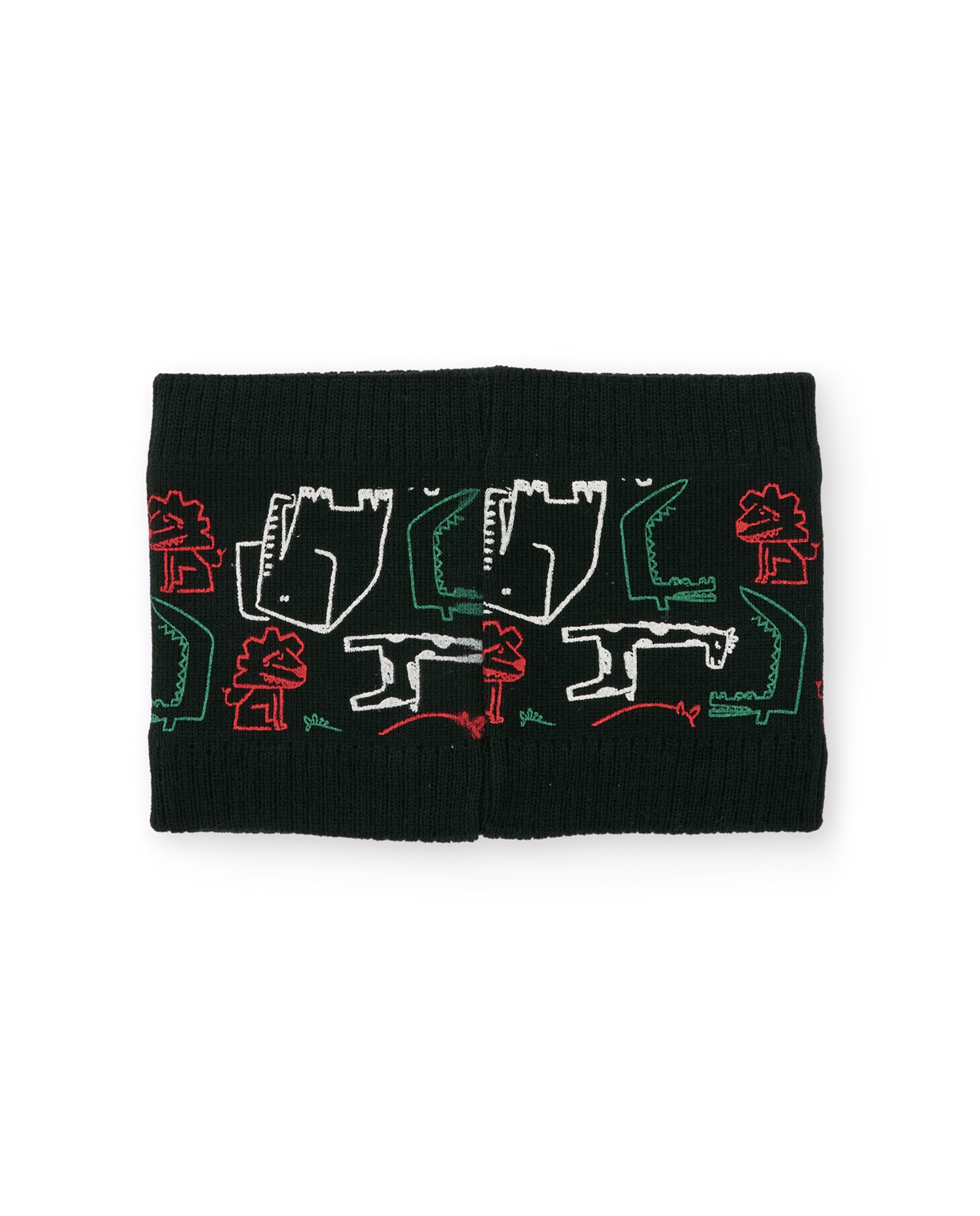 Gola Infantil de Tricô com Design Animais Sabana Verde-2