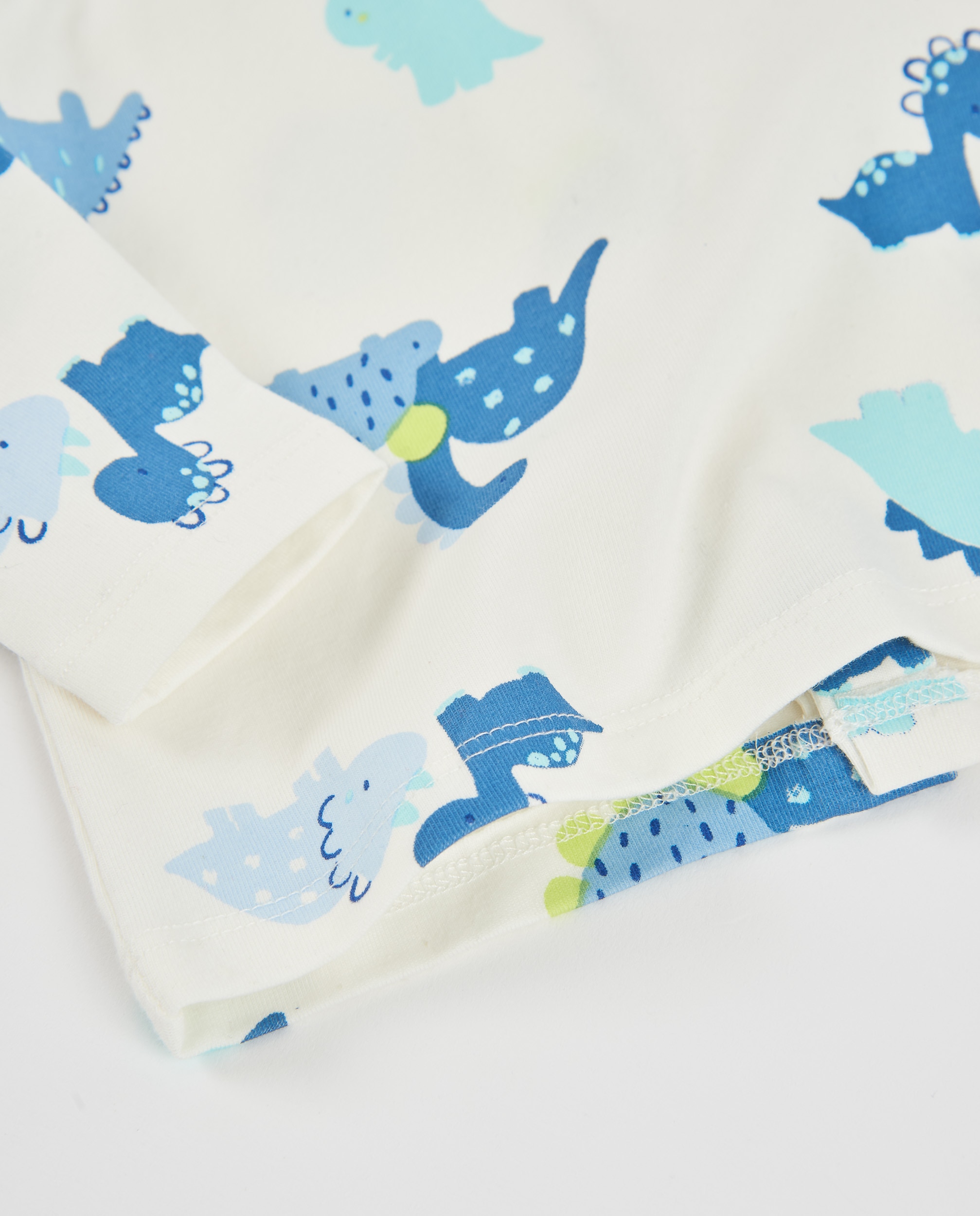 Conjunto para Bebé com T-shirt de Malha e Pichi Aos Quadrados de Tecido Plano Azul-claro-6