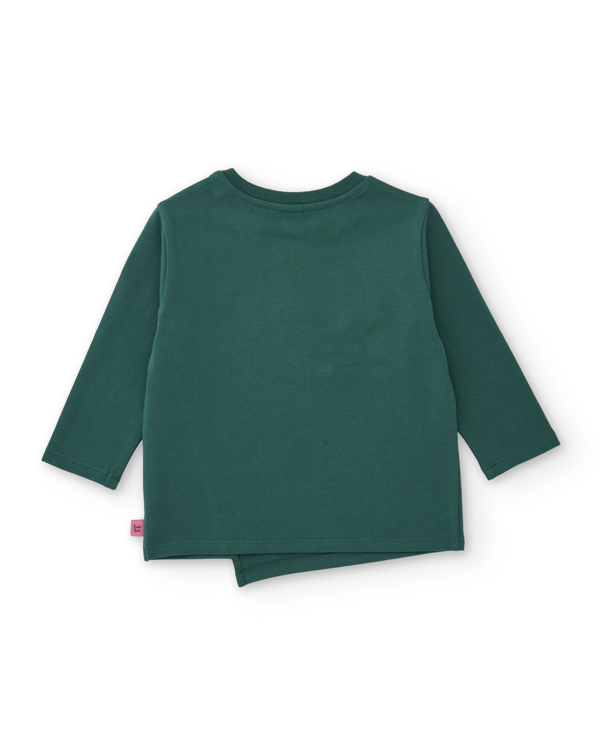 T-shirt Infantil de Malha com Pompões em Relevo e Estampado Floral Verde-2