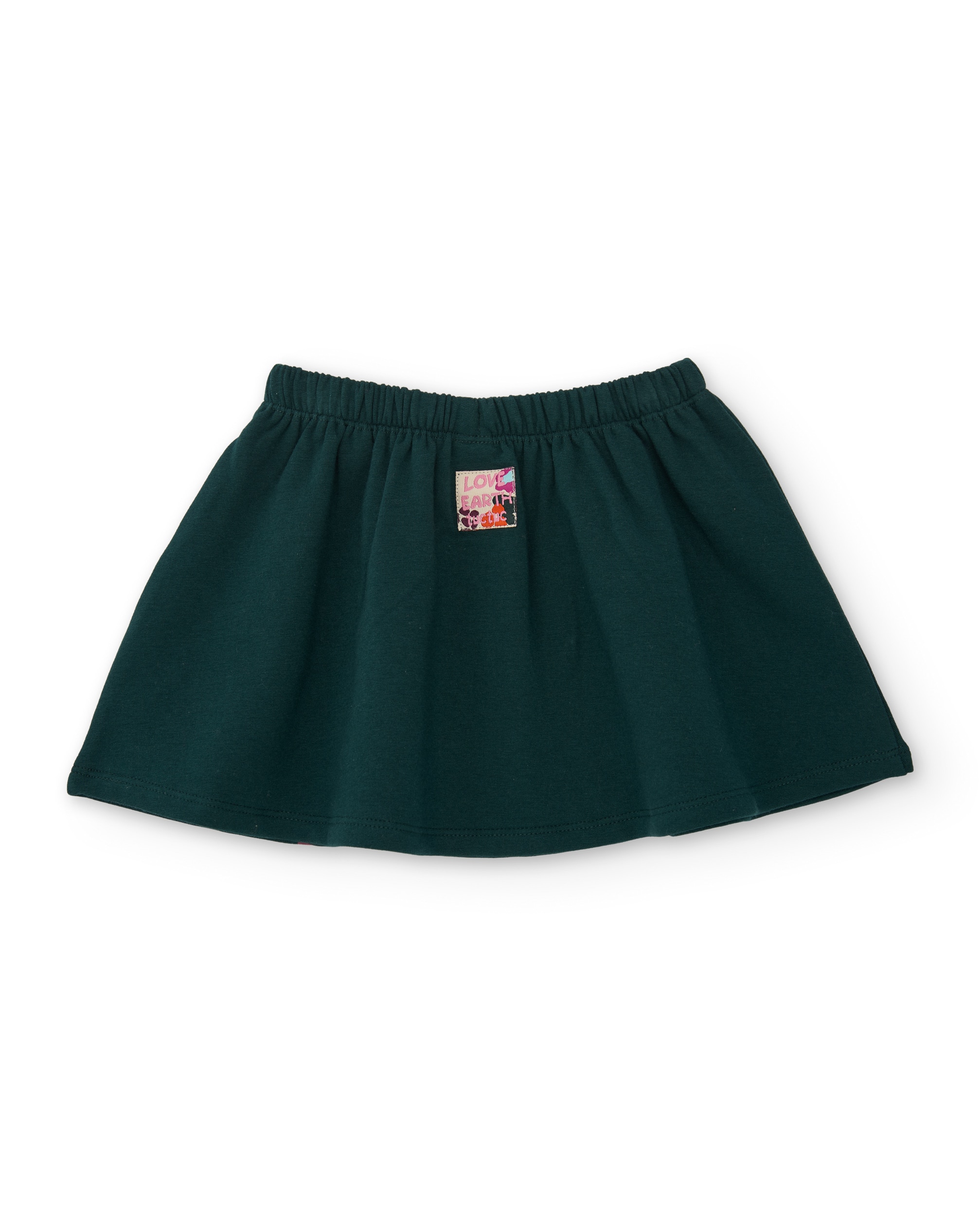 Saia Infantil de Felpa com Design Floral e Tecido Confortável Verde-3