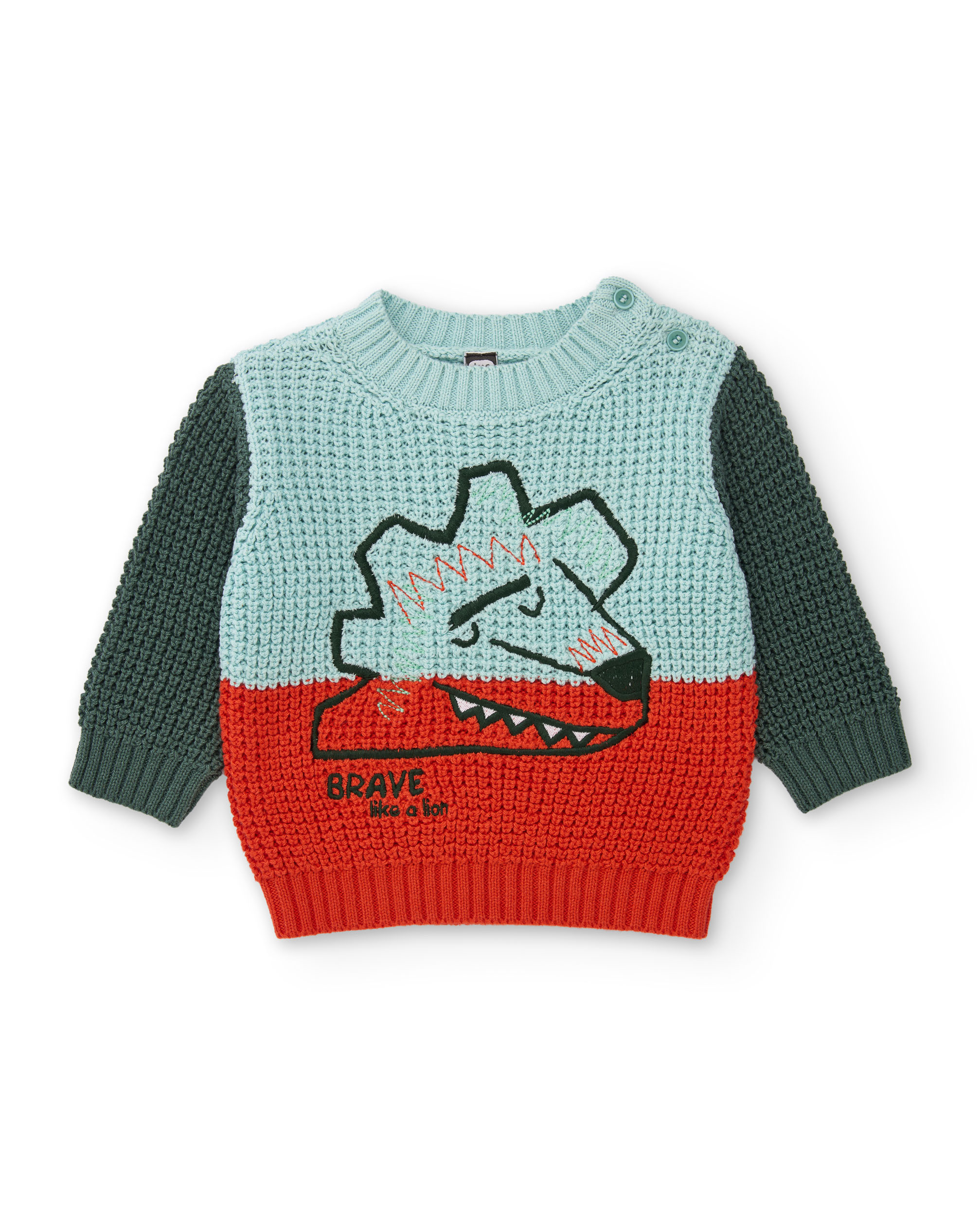 Imagem 0 de Camisola Infantil de Tricô com Design de Leão e Tecido Quente