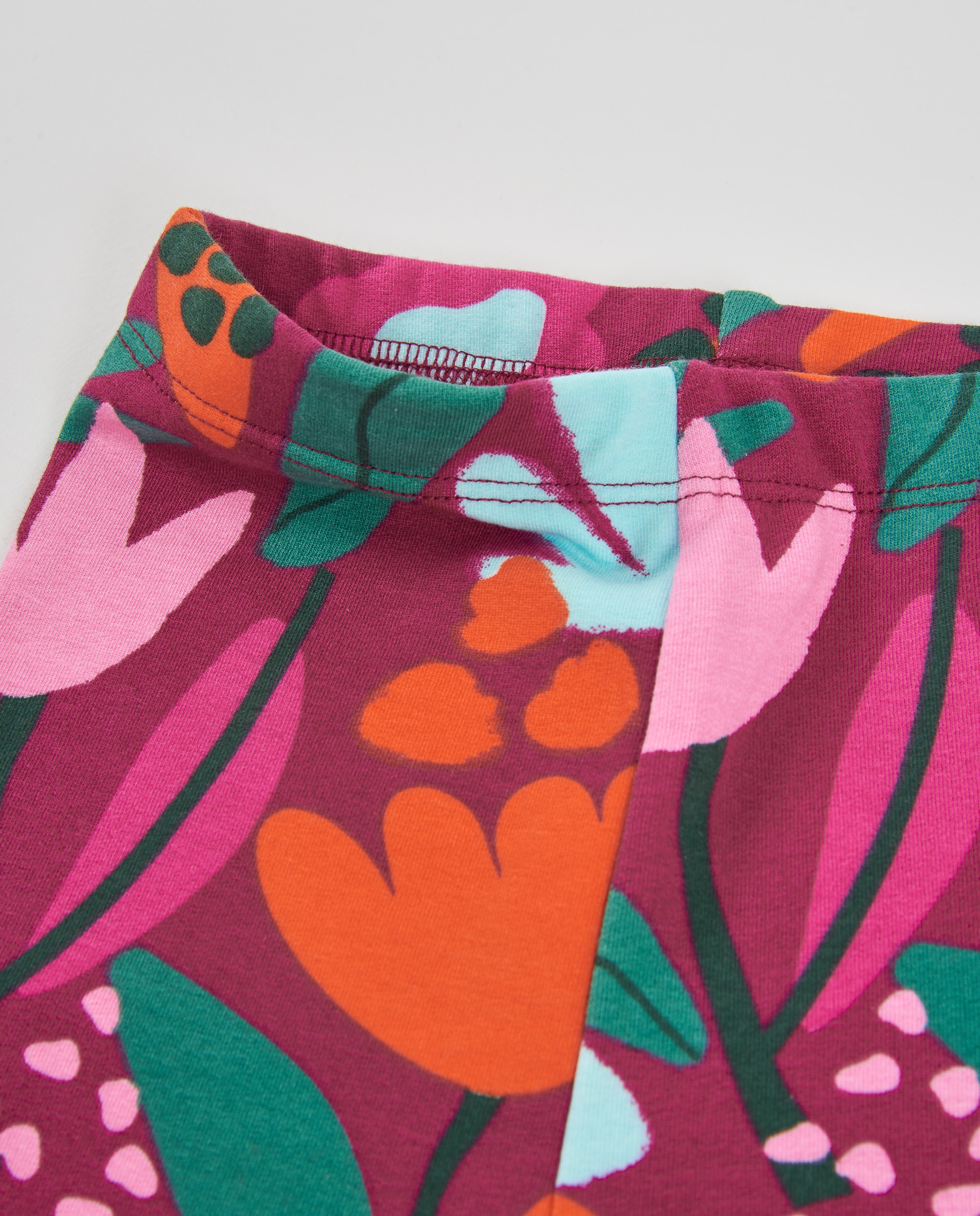 Leggings Infantil de Felpa com Estampado Floral e Tecido Elástico Bordeaux-3