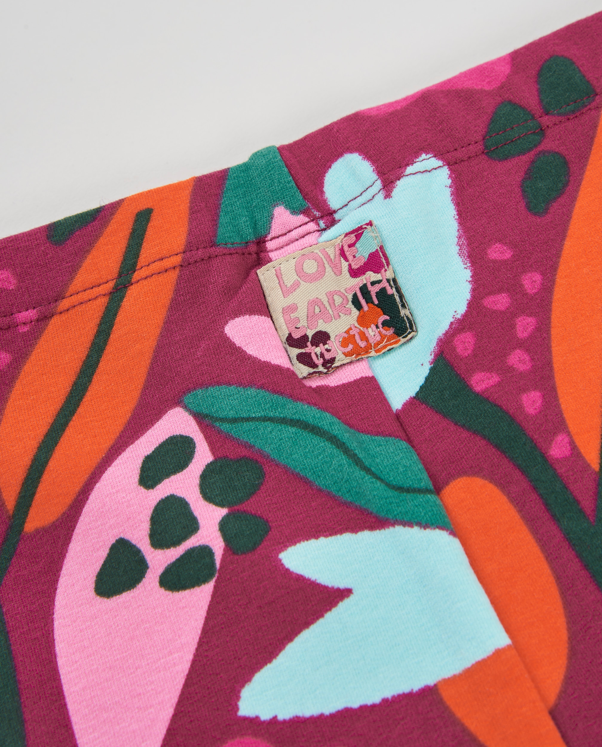 Leggings Infantil de Felpa com Estampado Floral e Tecido Elástico Bordeaux-4