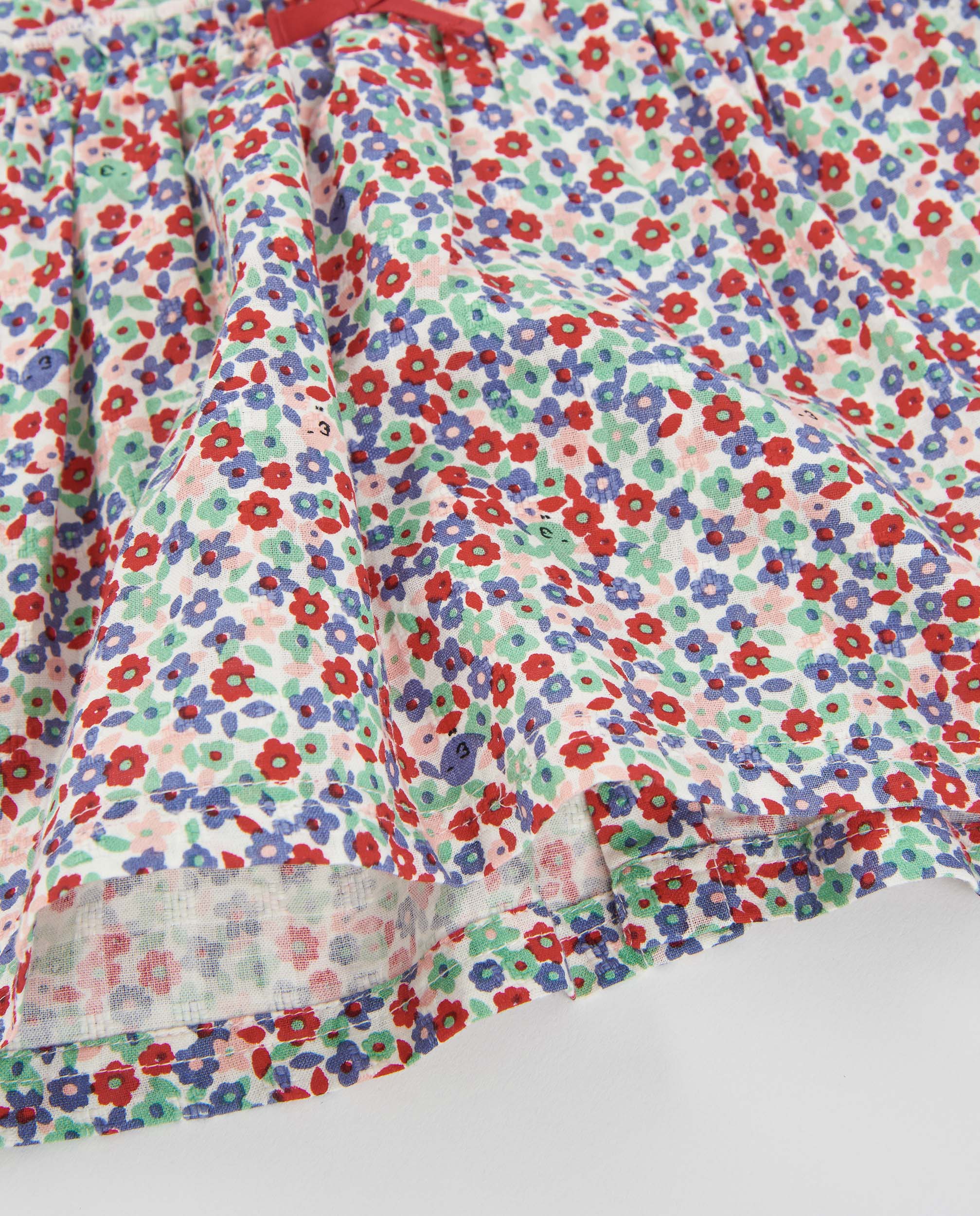 Vestido de Tecido Plano para Bebé com Estampado Floral Multicolor-4
