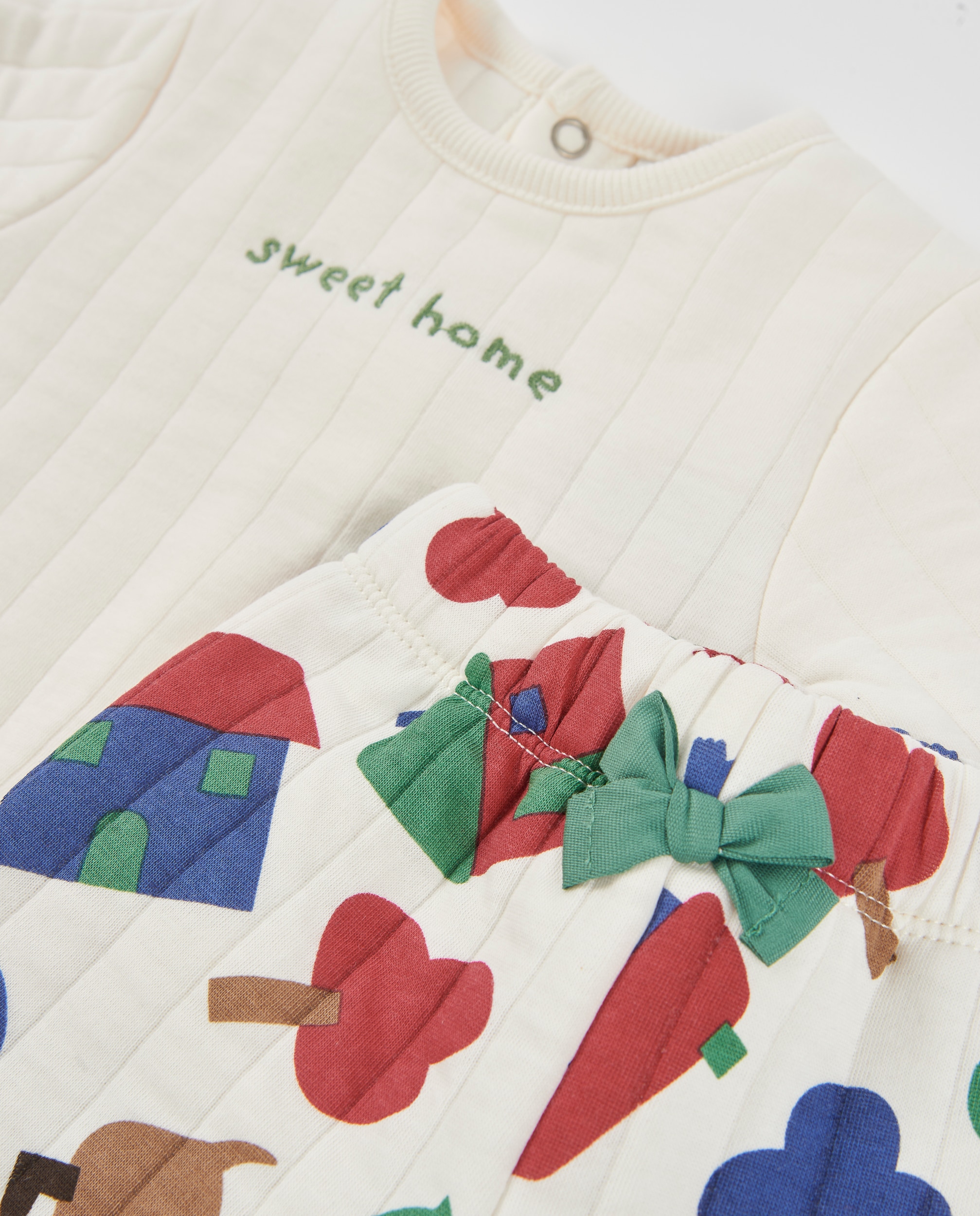 Conjunto de Felpa para Bebé com Estampado de Cães Verde-6