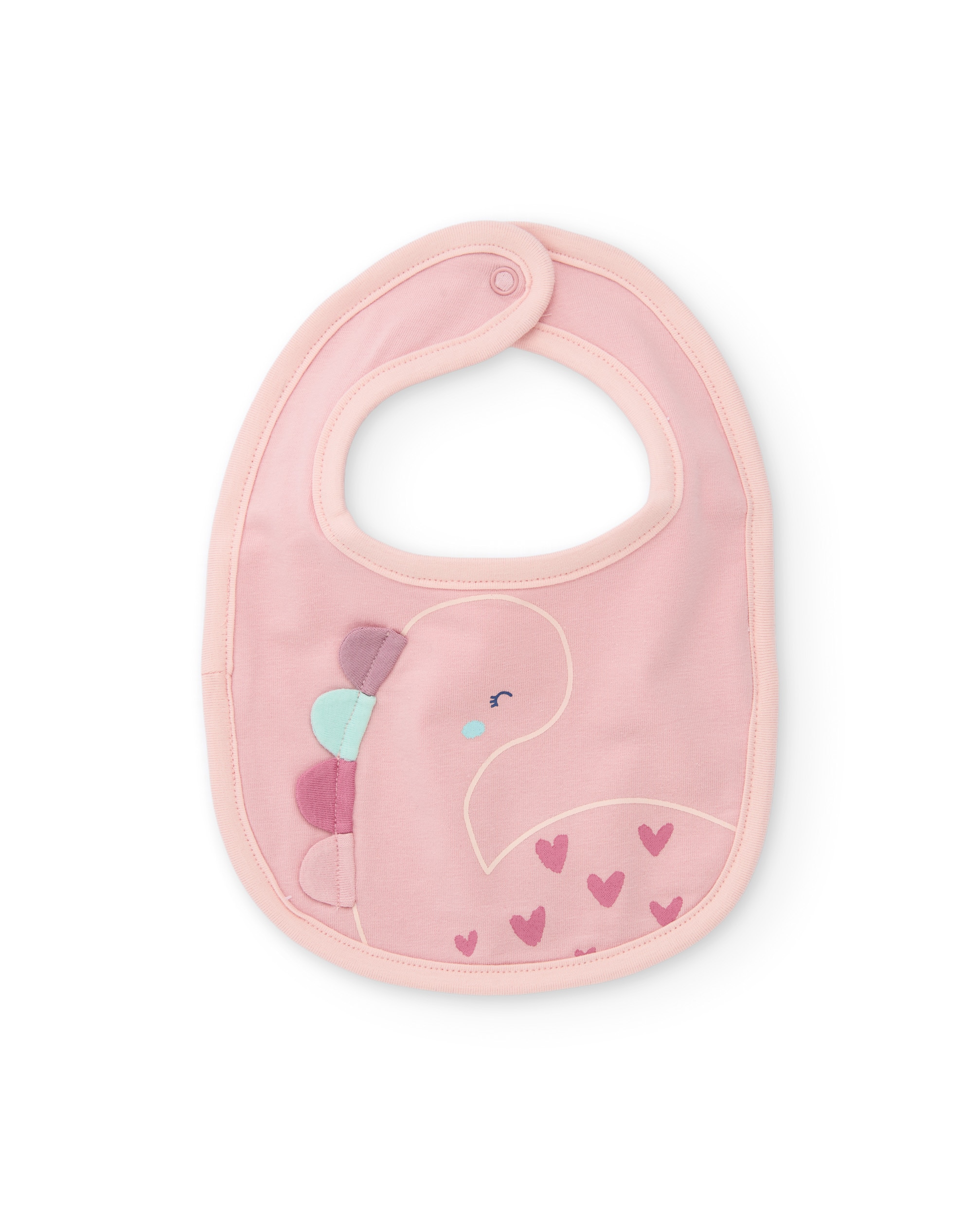 Pack de Babetes para Bebé de Algodão com Dinossauro e Fecho Ajustável Rosa-2