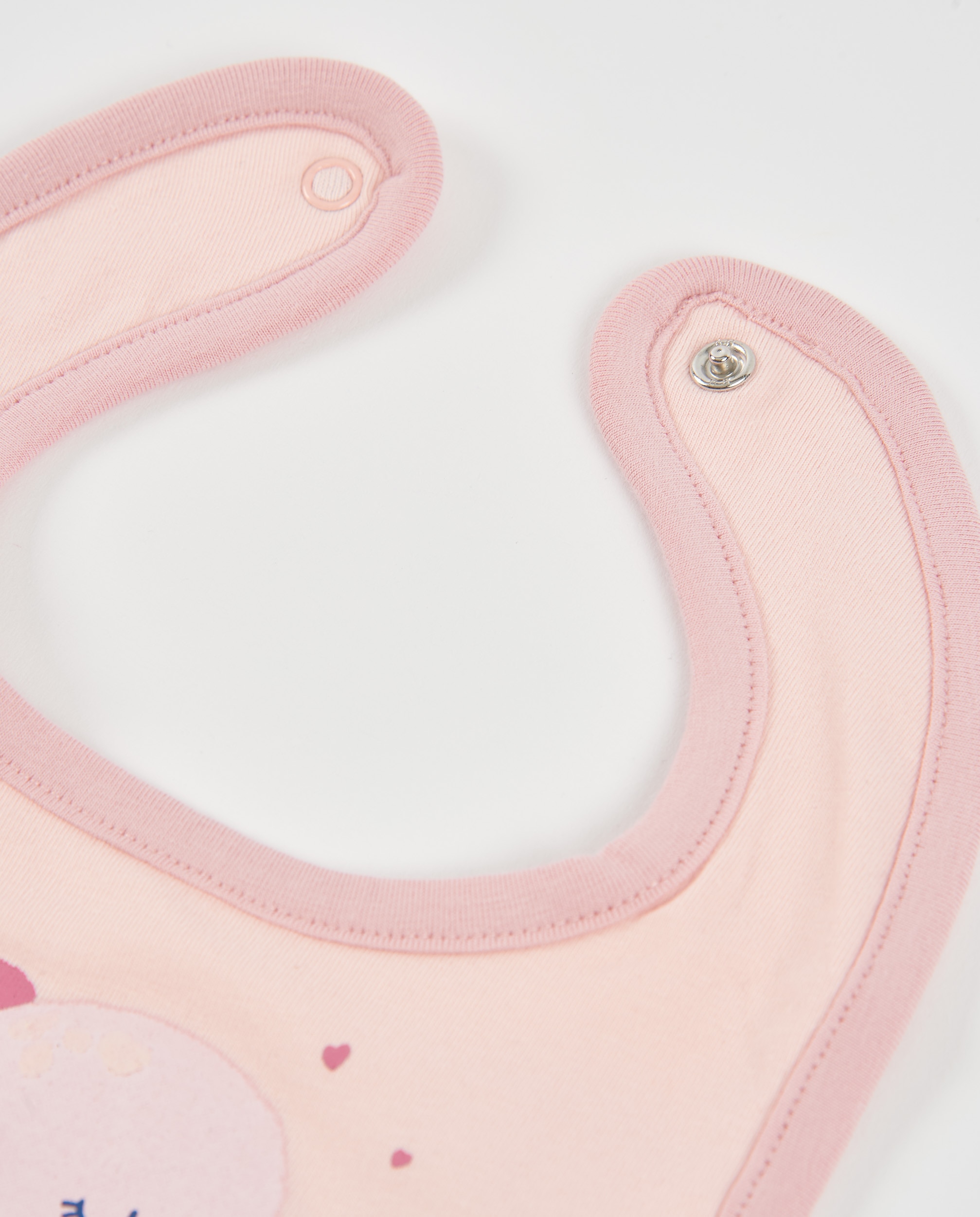 Pack de Babetes para Bebé de Algodão com Dinossauro e Fecho Ajustável Rosa-5