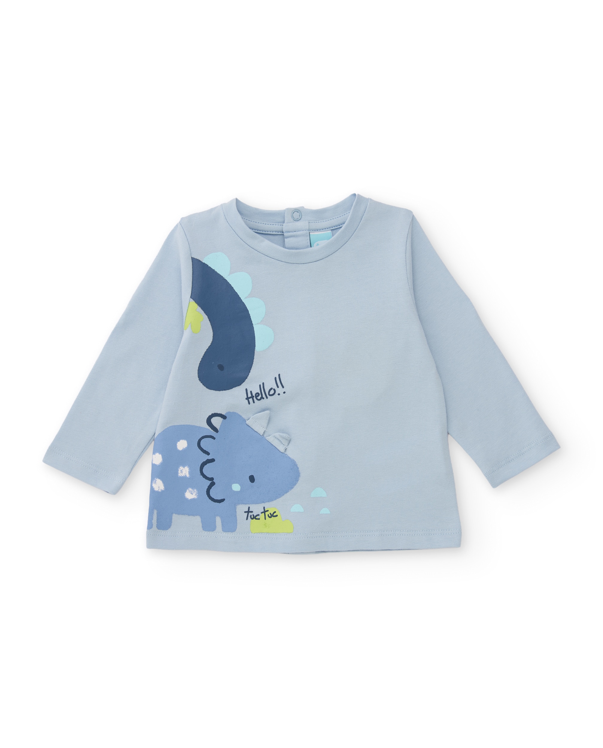 Conjunto de Felpa para Bebé com Estampado de Dinossauros Azul-claro-2