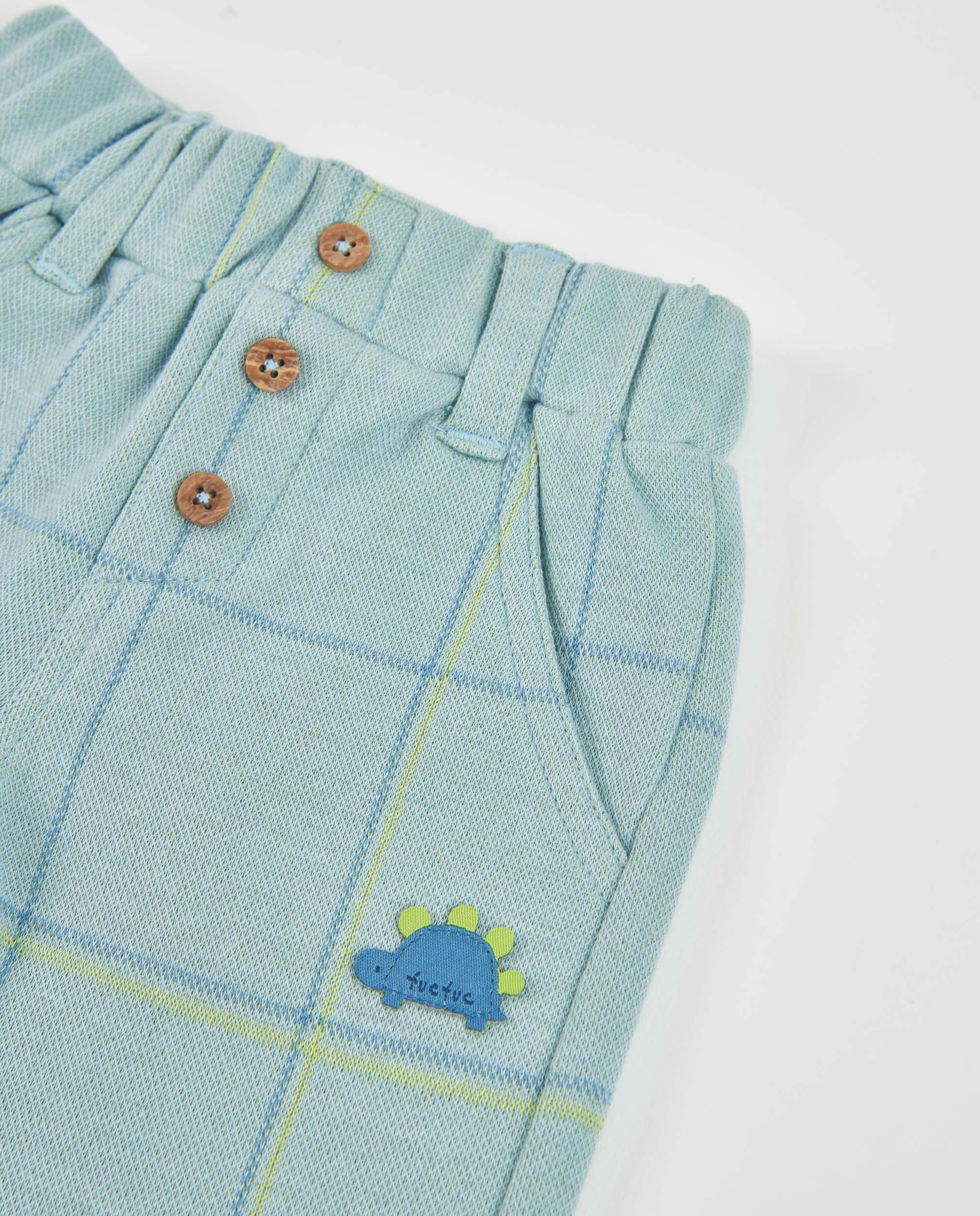 Conjunto de Felpa para Bebé com Estampado de Dinossauros Azul-claro-7