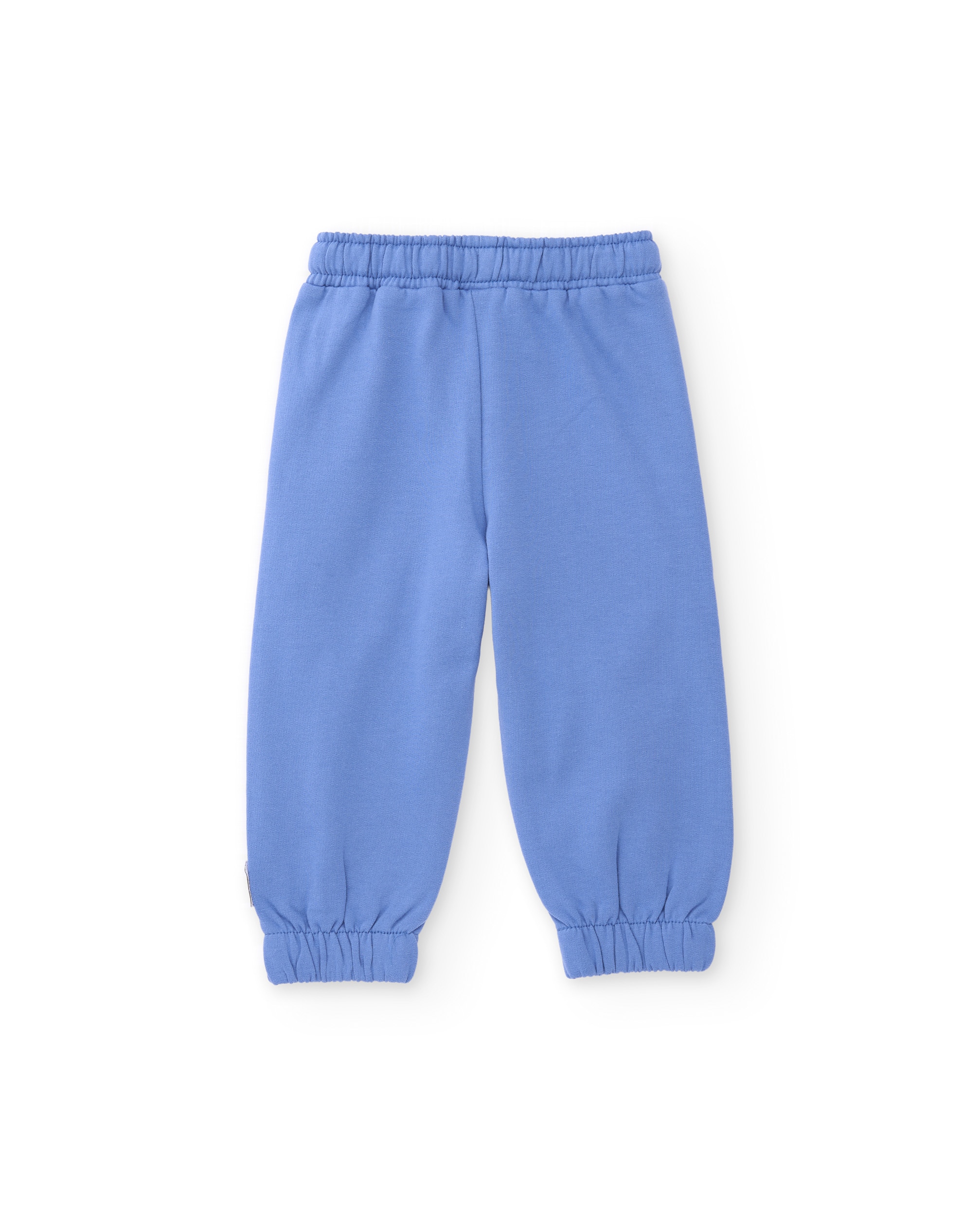 Calças Infantil de Felpa com Bolso e Cintura Ajustável Azul-2