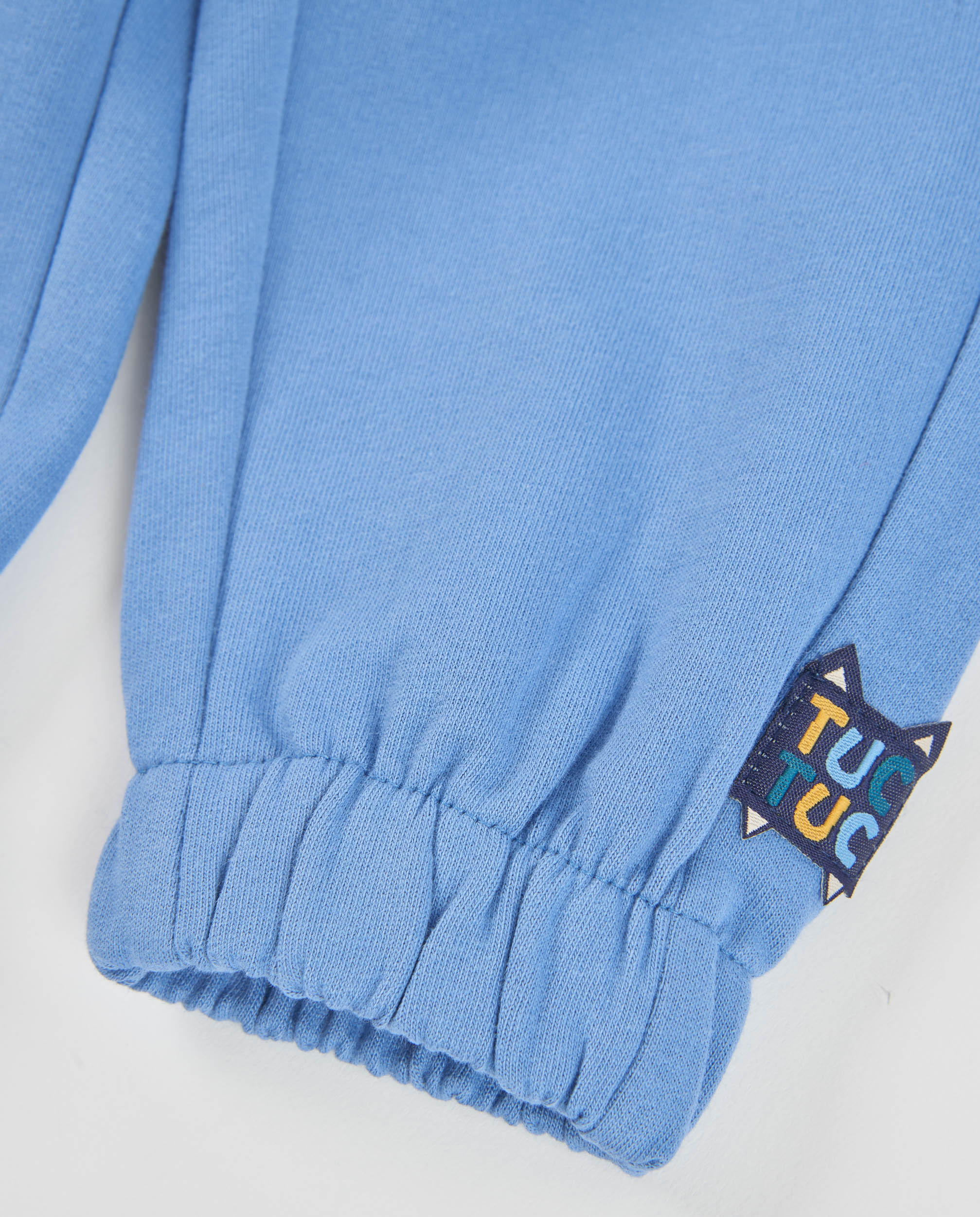 Calças Infantil de Felpa com Bolso e Cintura Ajustável Azul-4