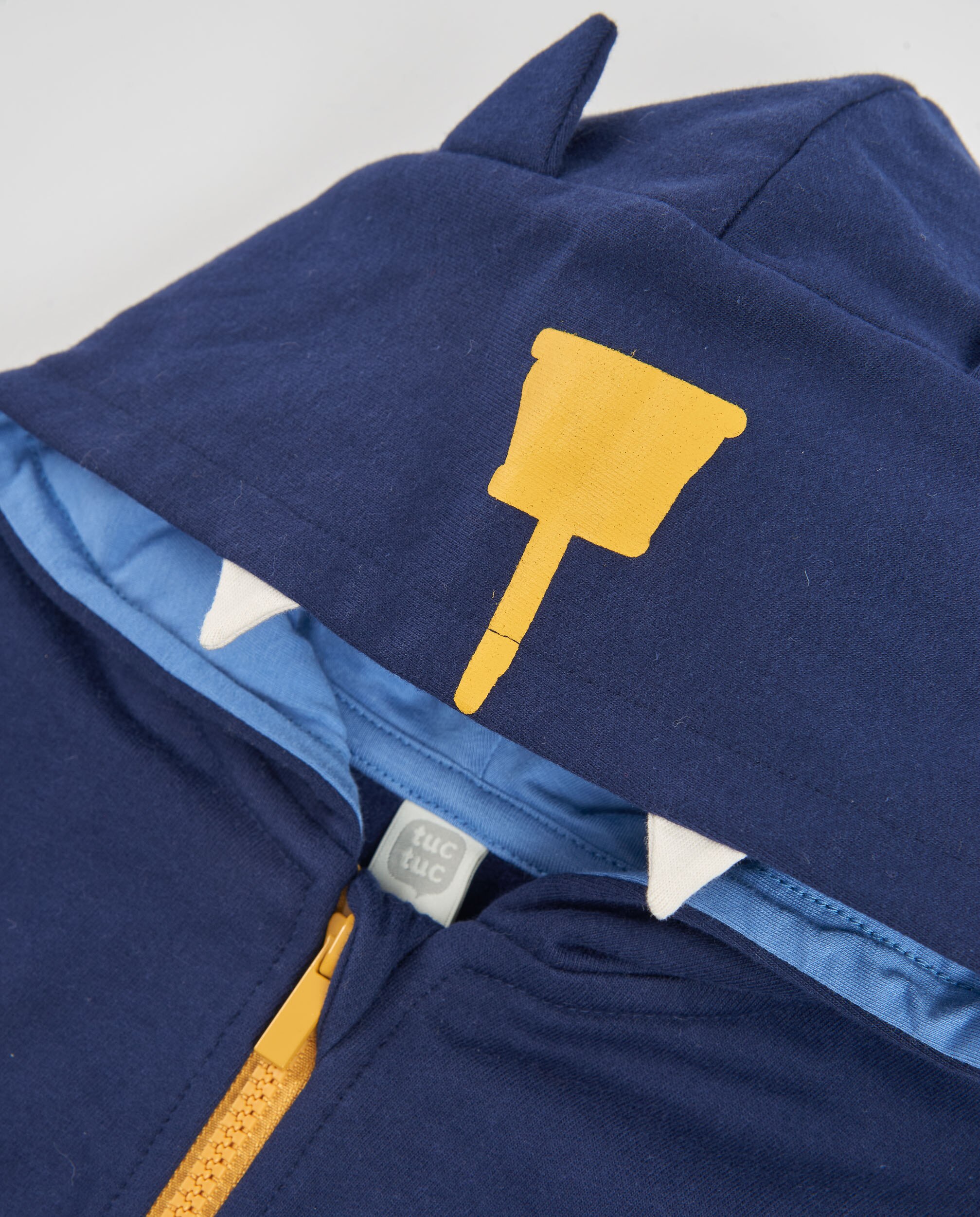 Sweatshirt Infantil de Felpa com Capuz com Orelhas e Tato Suave Azul-marinho-3