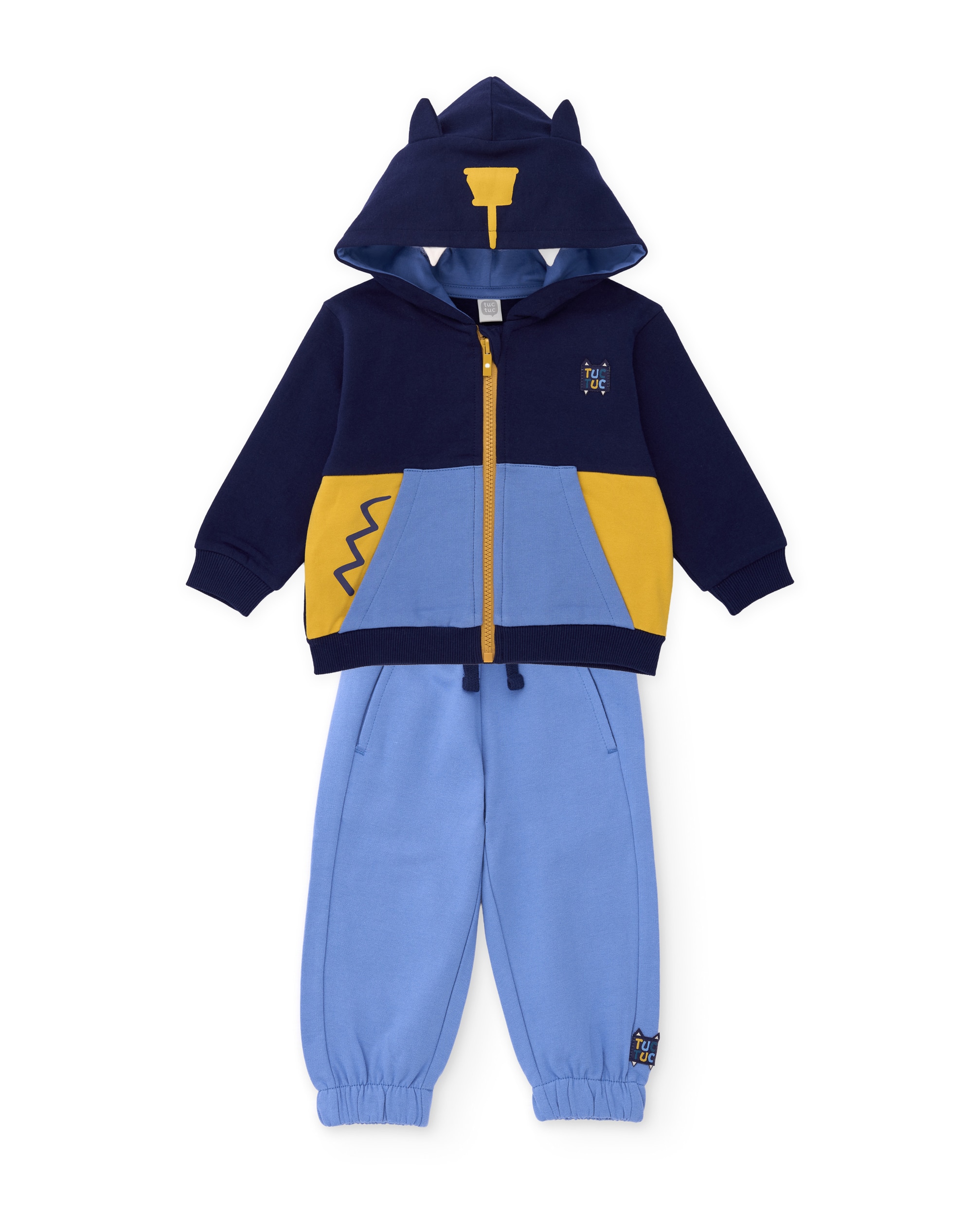 Imagem 0 de Conjunto Infantil de Felpa com Sweatshirt de Capuz com Orelhas e Calças