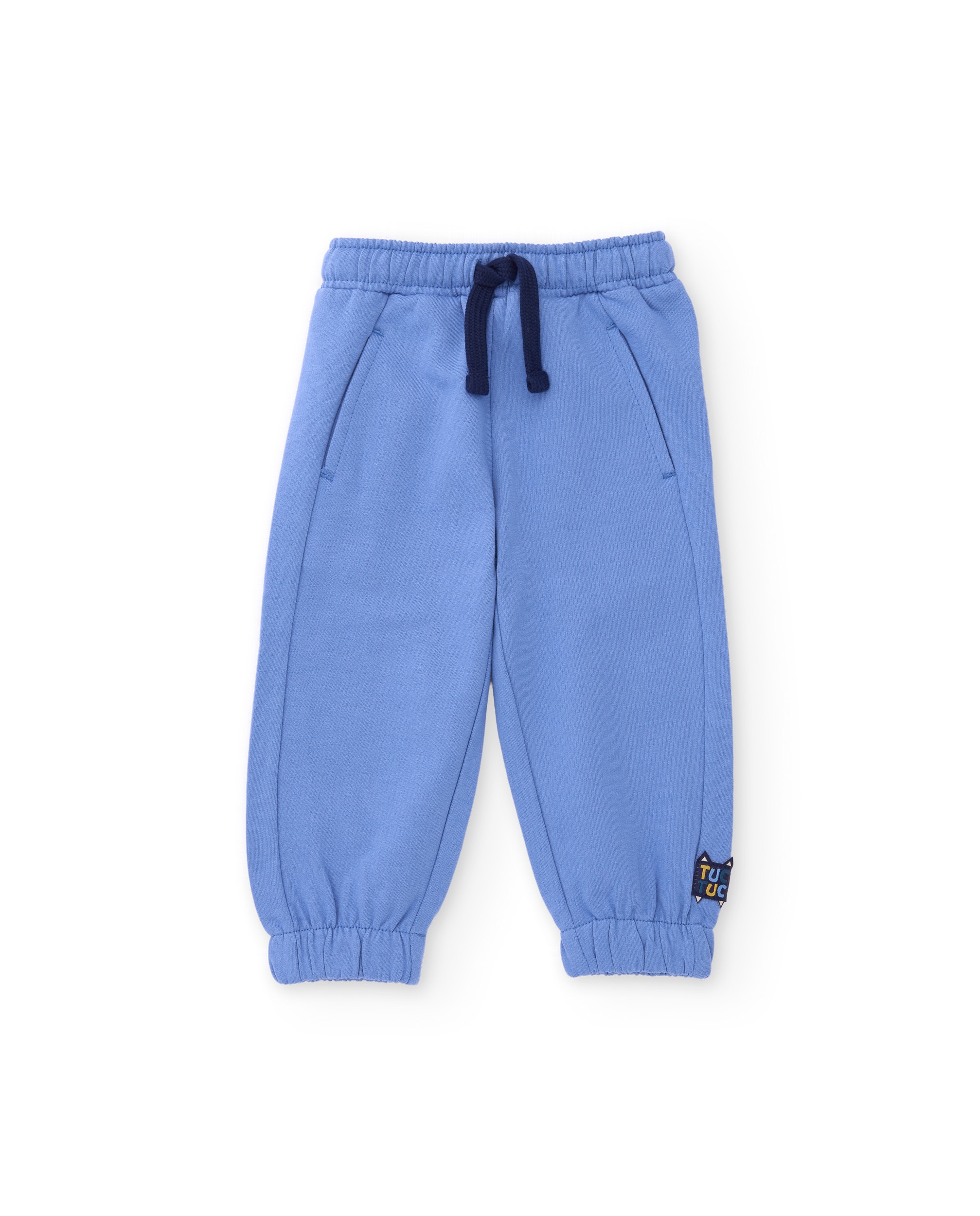 Conjunto Infantil de Felpa com Sweatshirt de Capuz com Orelhas e Calças Azul-3