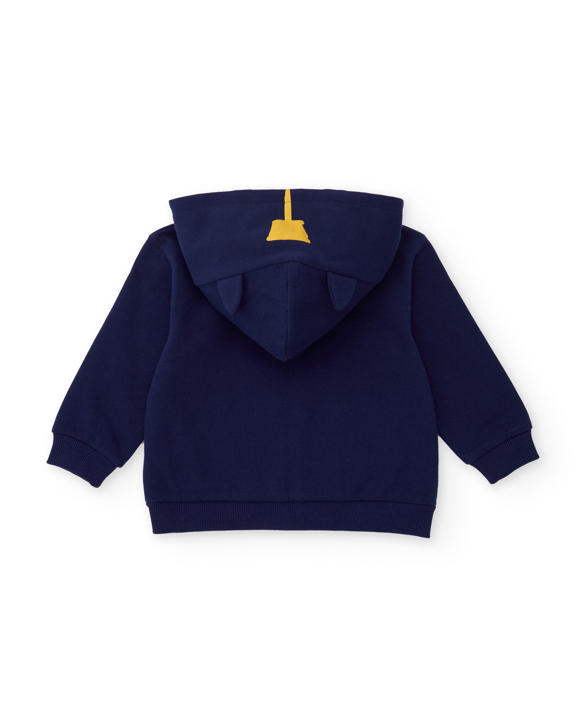 Conjunto Infantil de Felpa com Sweatshirt de Capuz com Orelhas e Calças Azul-4