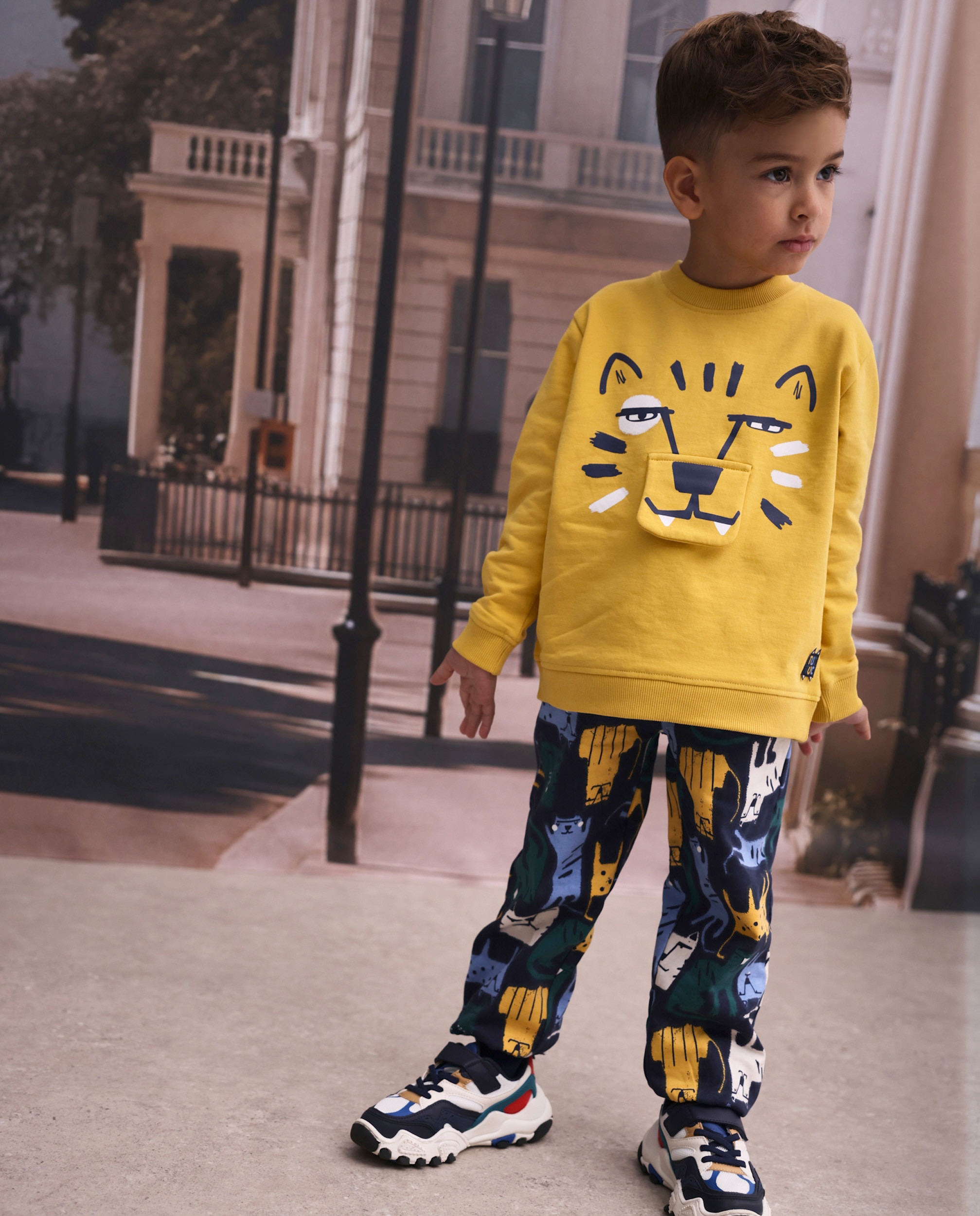 Imagem 0 de Conjunto Infantil de Felpa com Sweatshirt de Design de Tigre e Calças em Conjunto