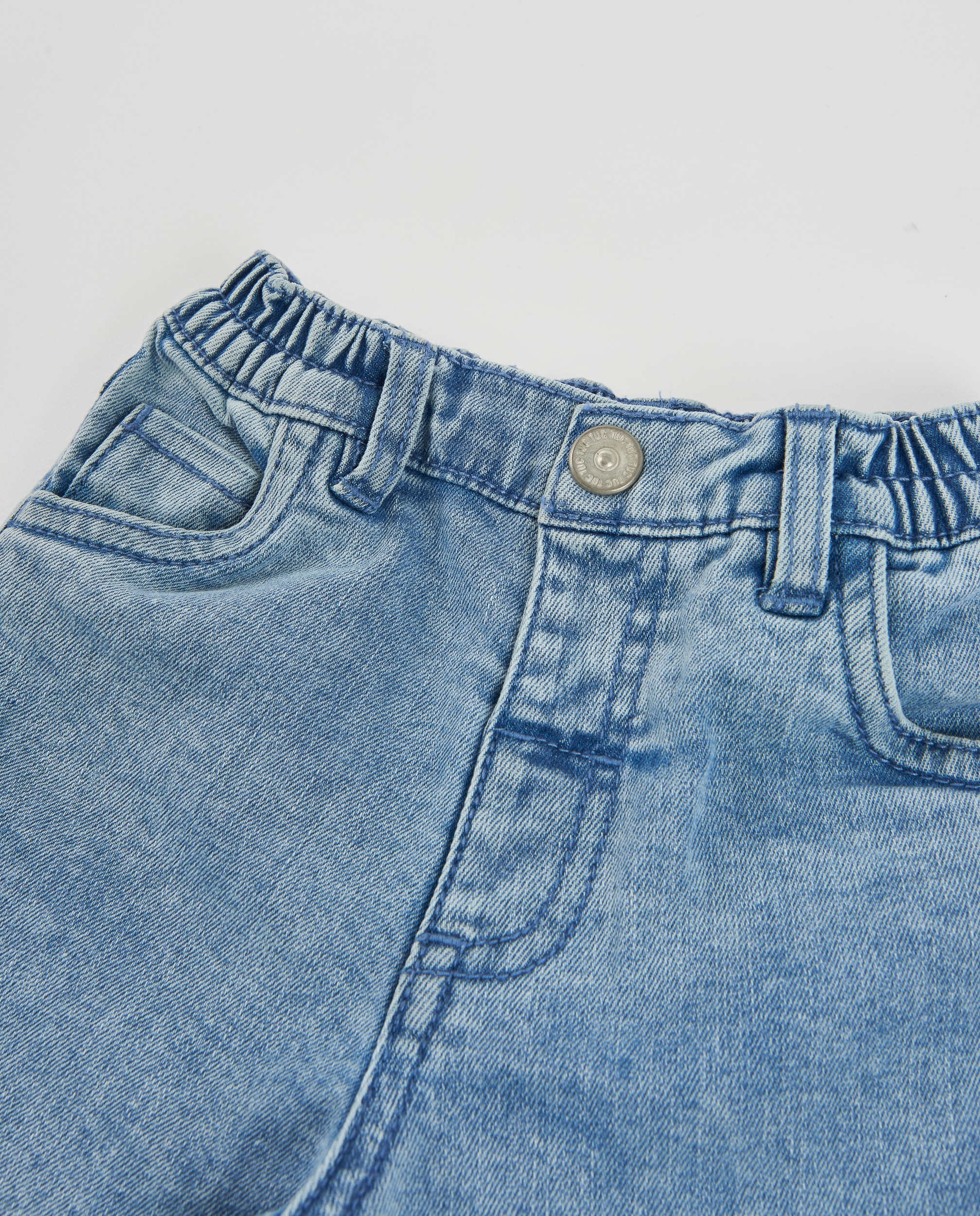 Jeans Infantil com Bolso Cargo e Elástico na Cintura Azul denim-4