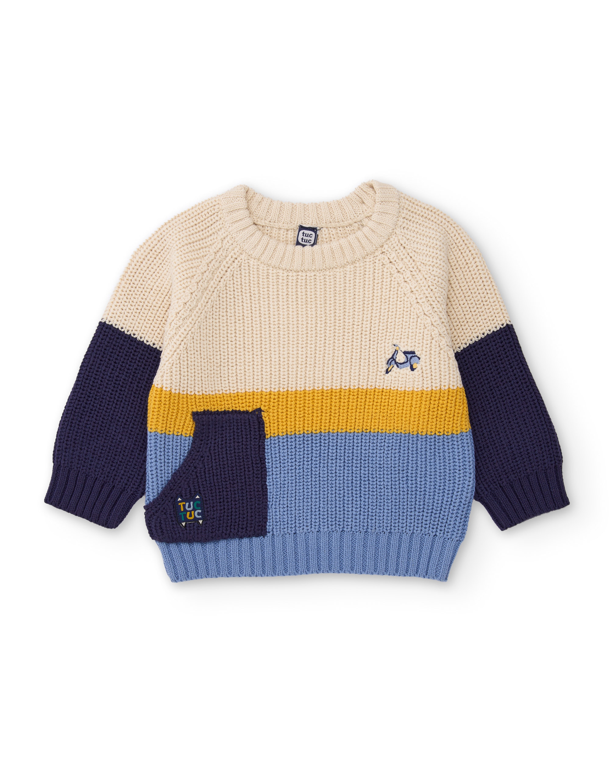 Imagem 0 de Camisola Infantil de Malha com Blocos de Cores e Tecido Quente